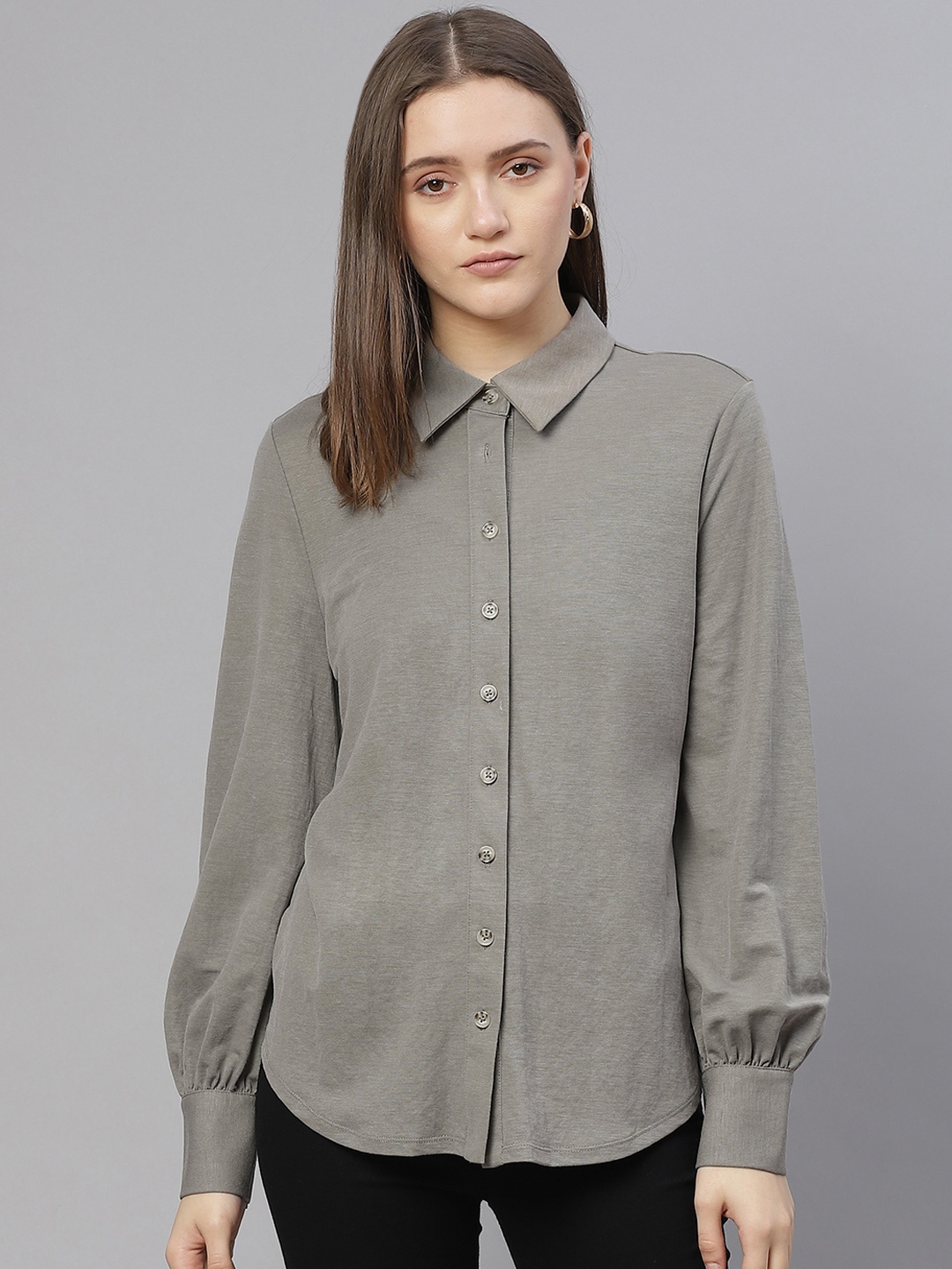 

Marks & Spencer Grey Shirt Style Top