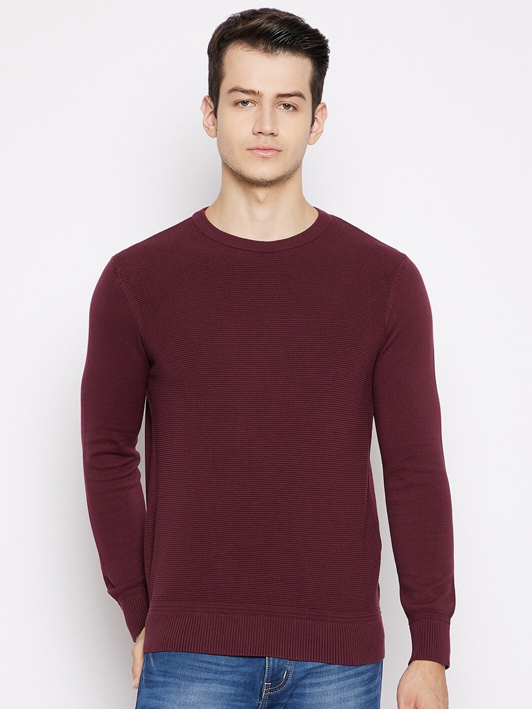 

Octave Men Maroon Cotton Pullover