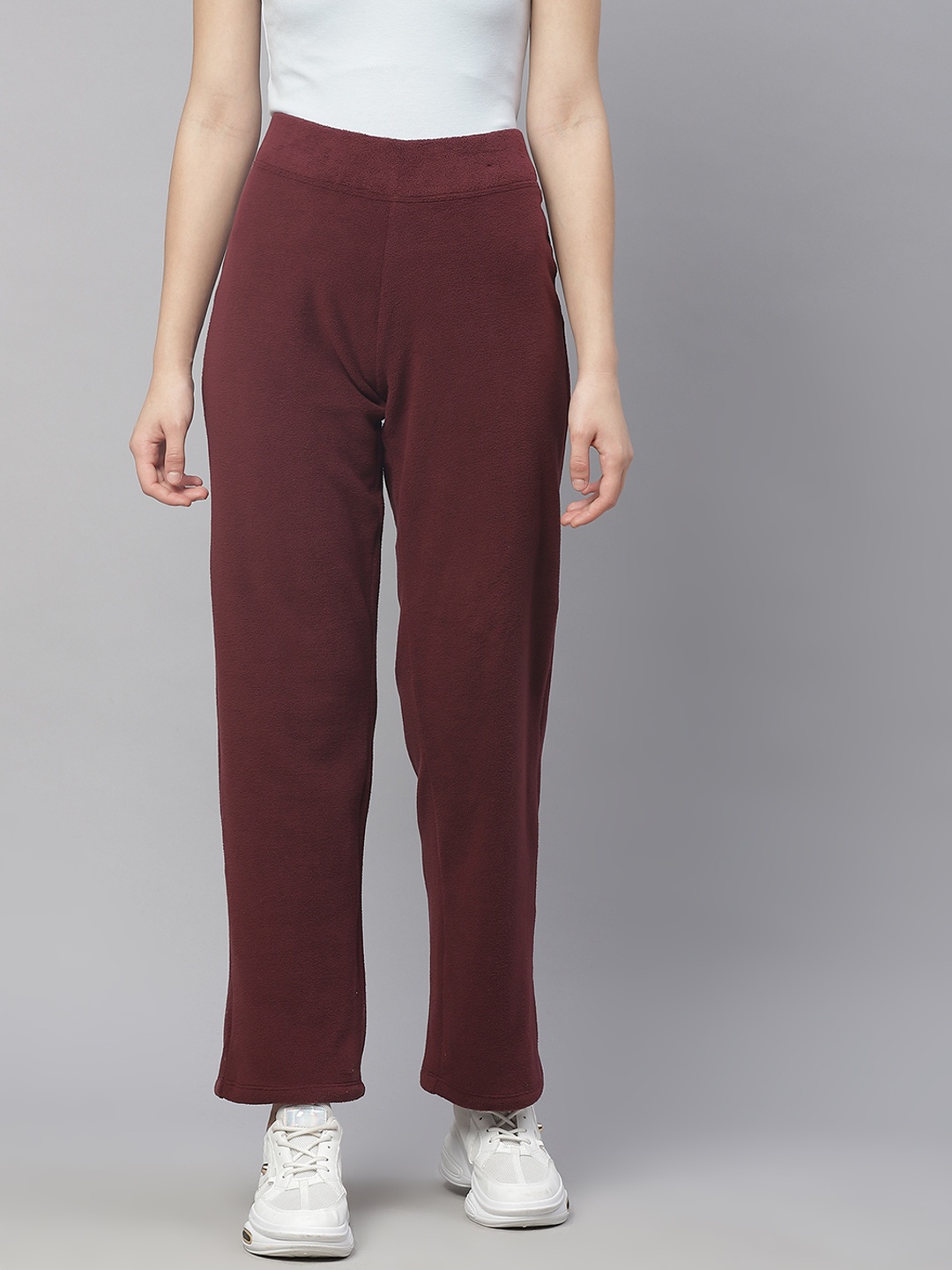 

Marks & Spencer Women Burgundy Solid Trousers