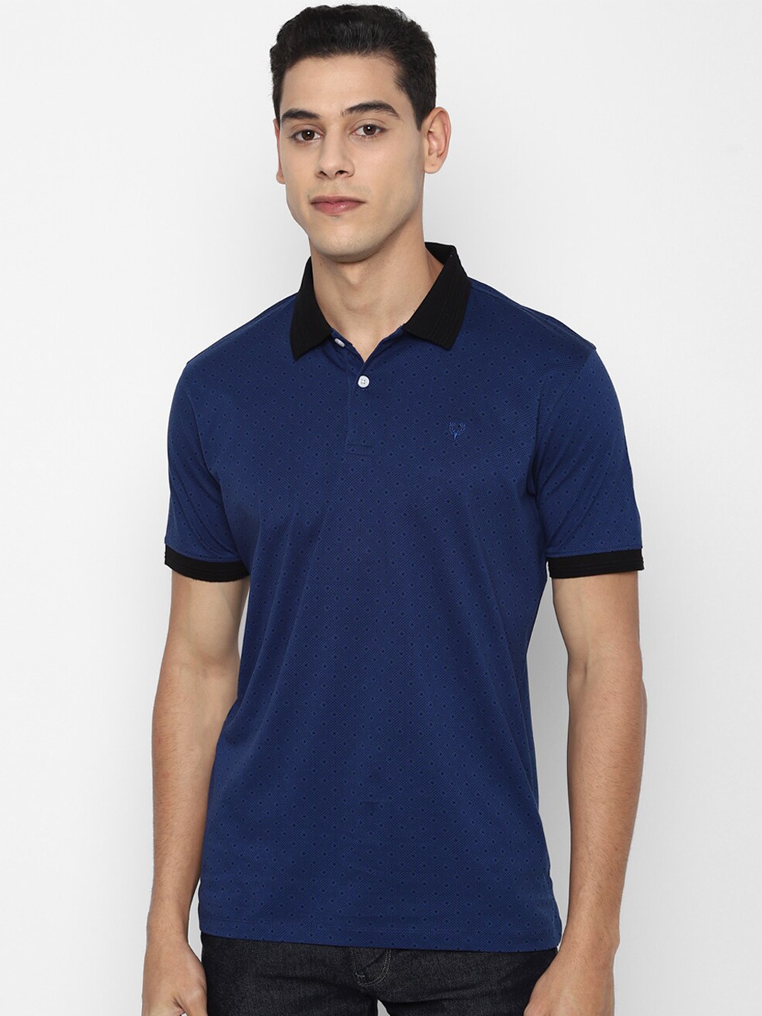 

Allen Solly Men Navy Blue Polo Collar T-shirt