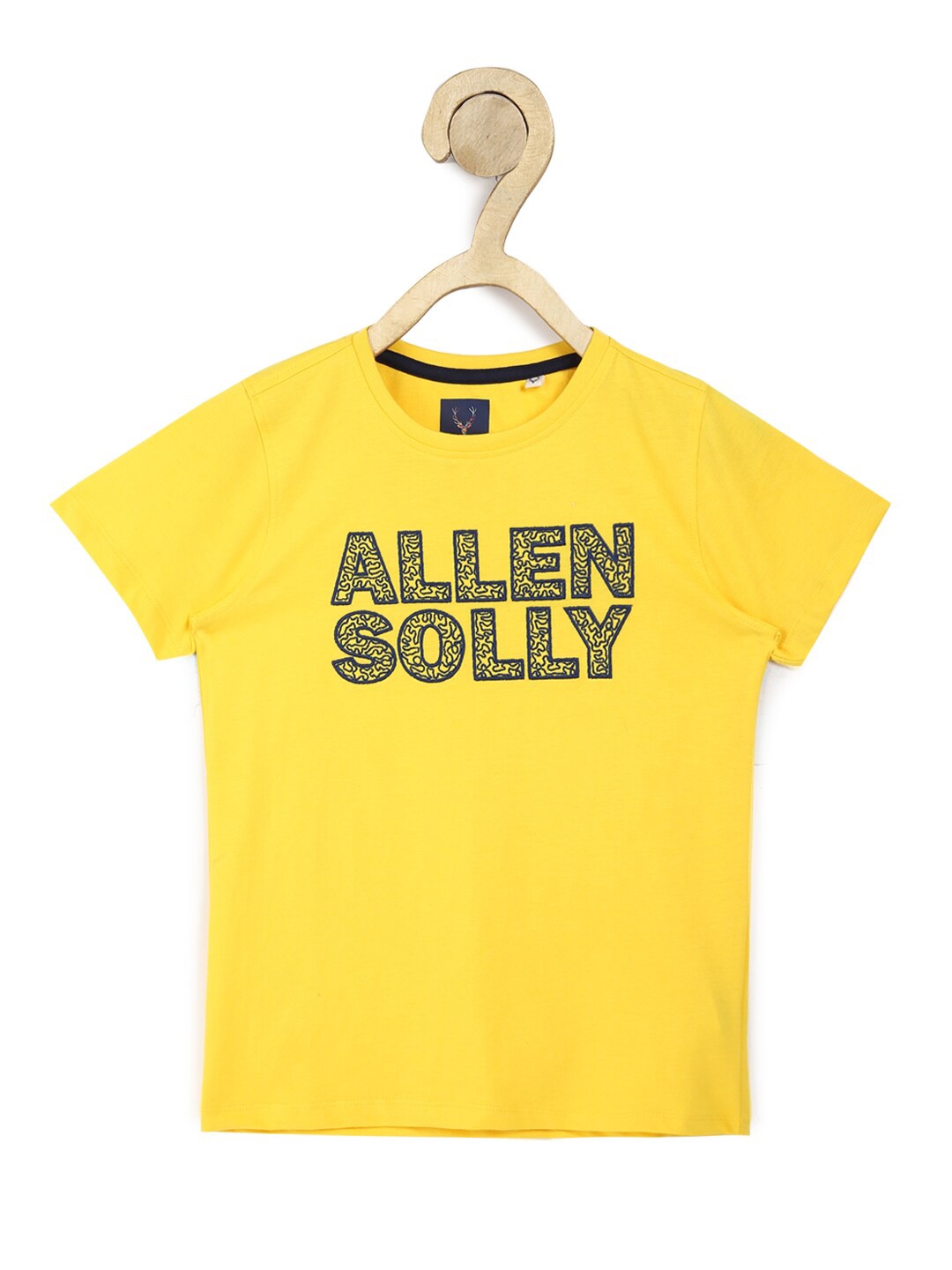 

Allen Solly Junior Boys Yellow Typography Printed Applique T-shirt