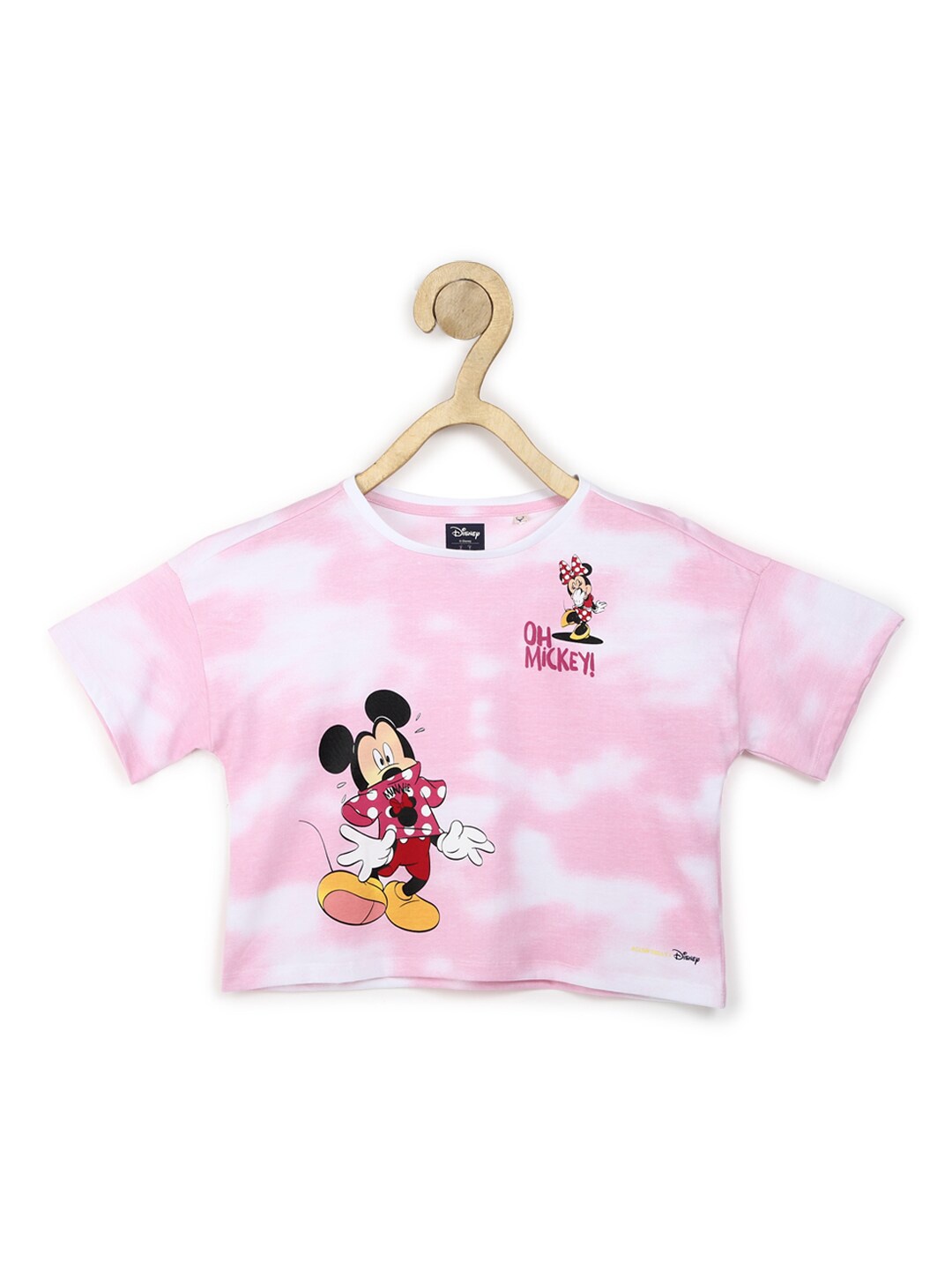 

Allen Solly Junior Girls Pink & White Minnie Mouse Printed Extended Sleeves T-shirt