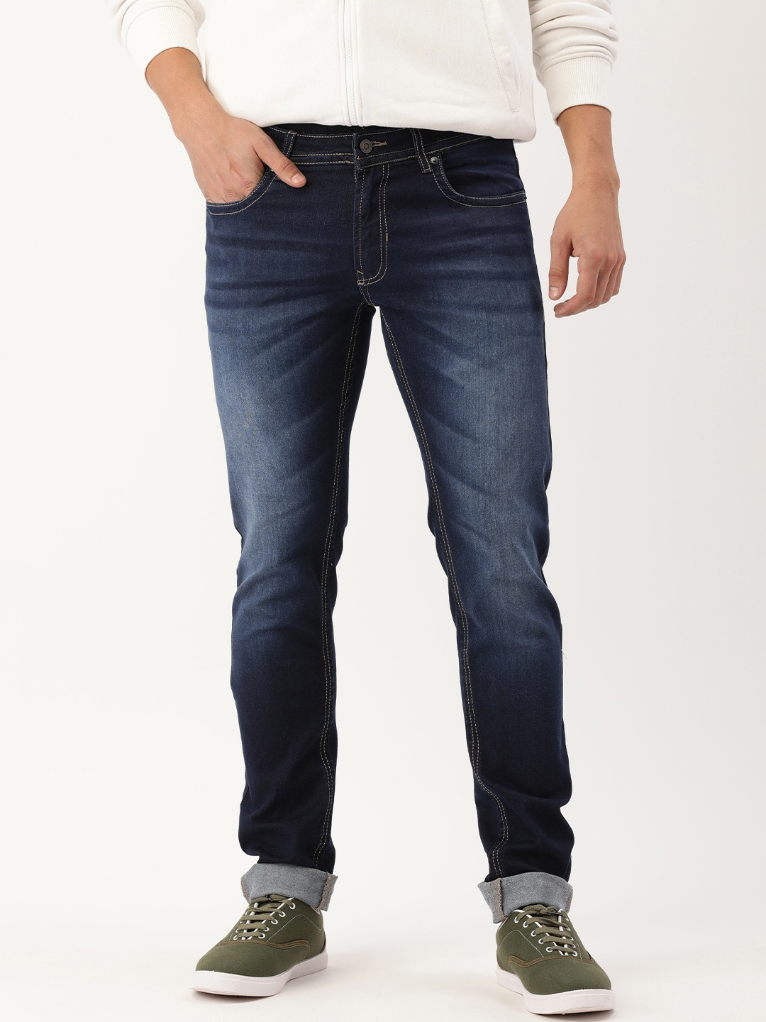 

Peter England Casuals Men Navy Blue Skinny Fit Light Fade Stretchable Jeans