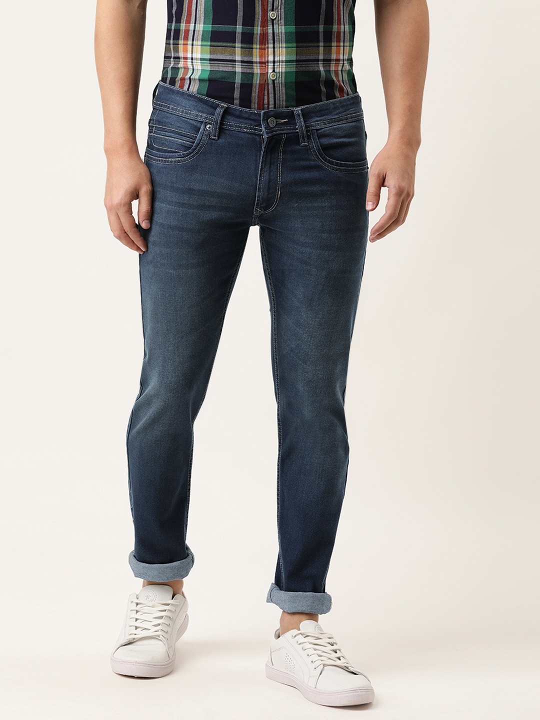 

Peter England Casuals Men Blue Skinny Fit Mid Rise Light Fade Stretchable Jeans