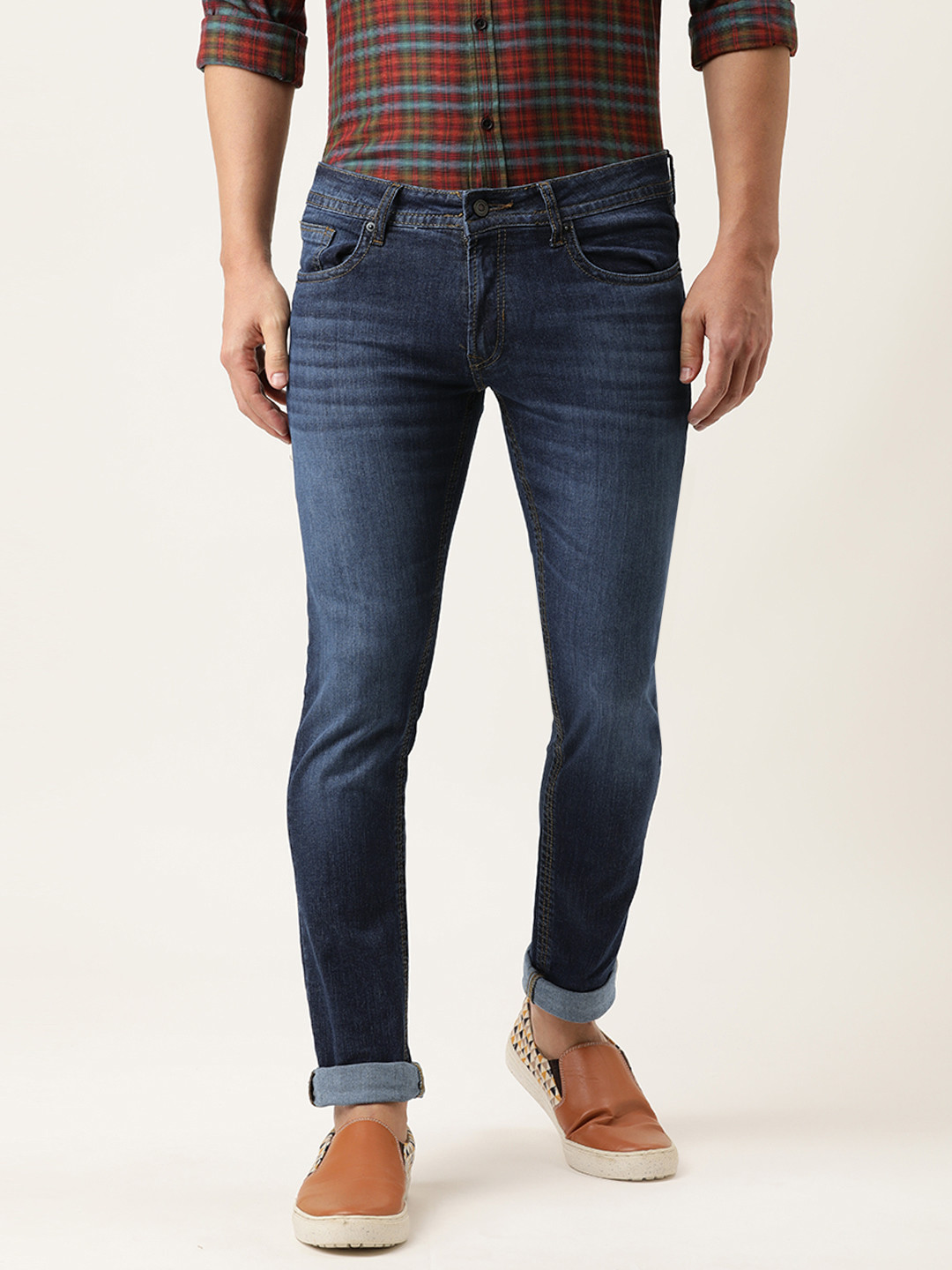 

Peter England Casuals Men Blue Skinny Fit Light Fade Stretchable Jeans