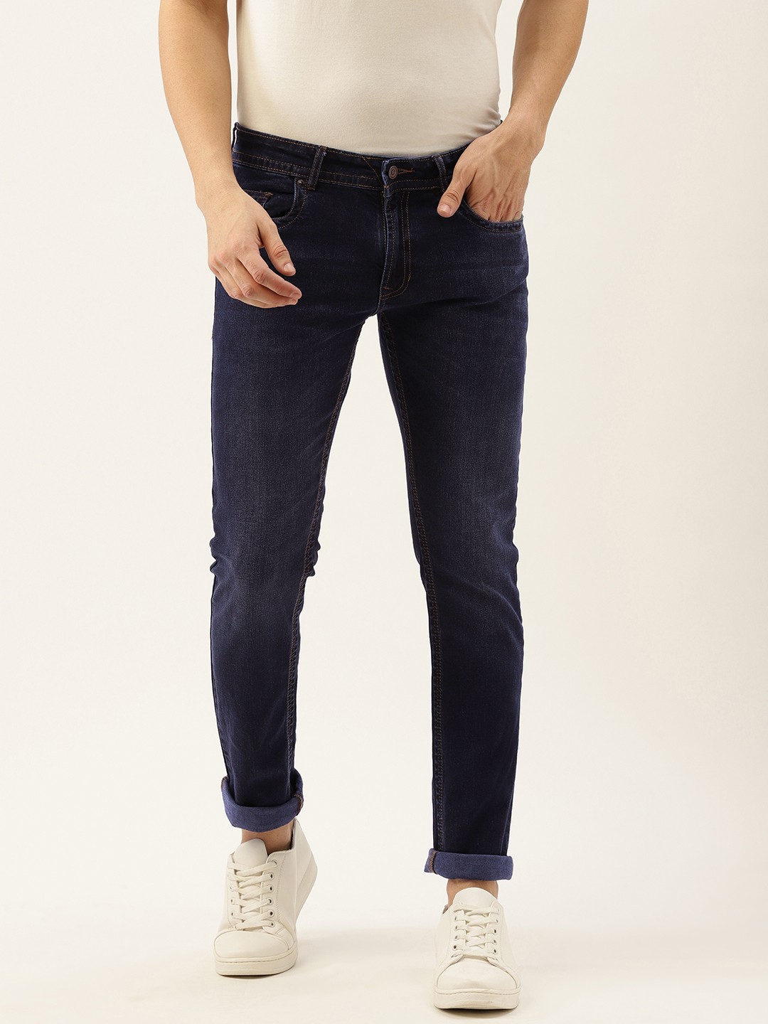 

Peter England Casuals Men Navy Blue Skinny Fit Light Fade Stretchable Jeans