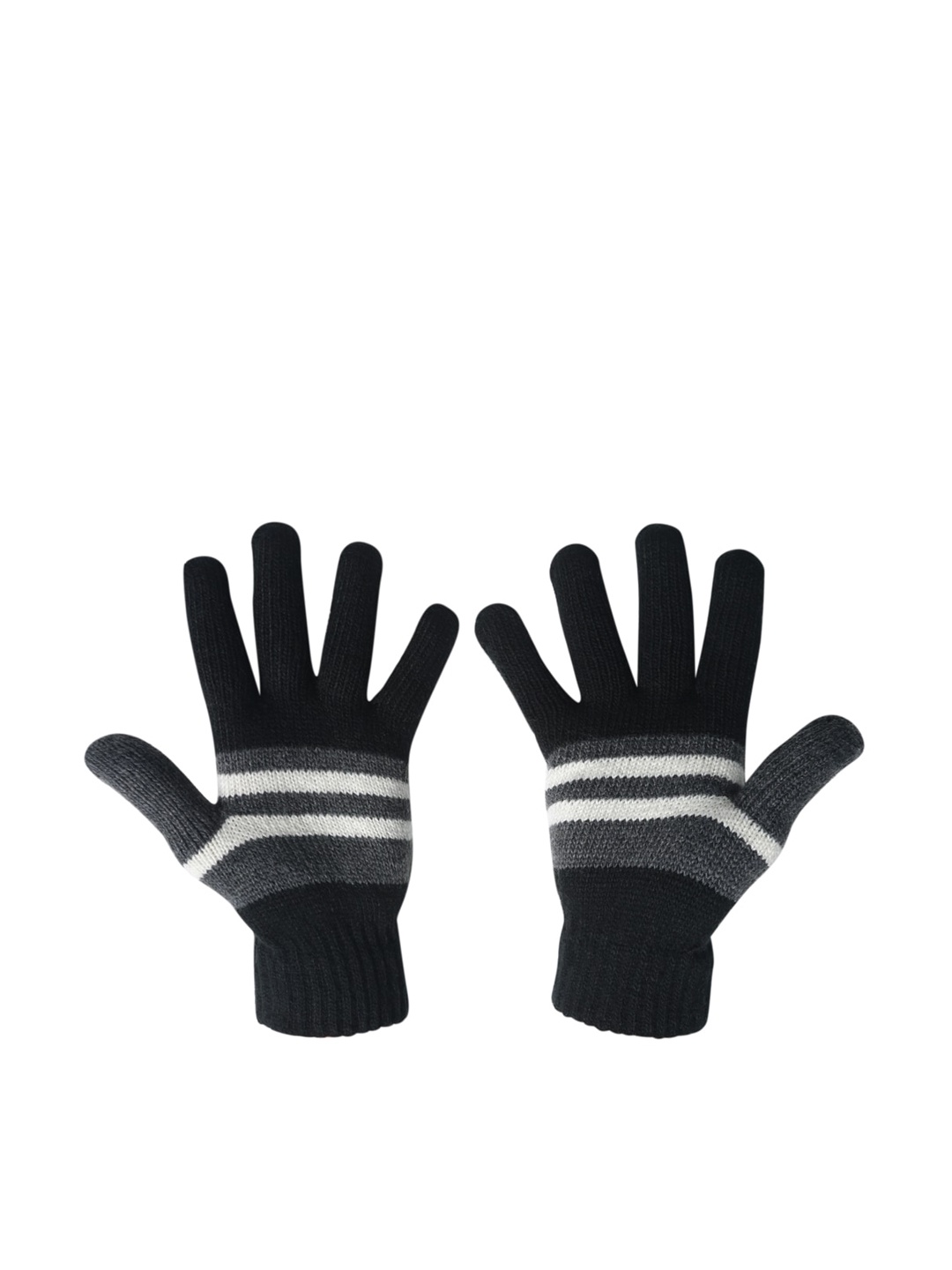 

LOOM LEGACY Men Black Patterned Acrylic Hand Gloves