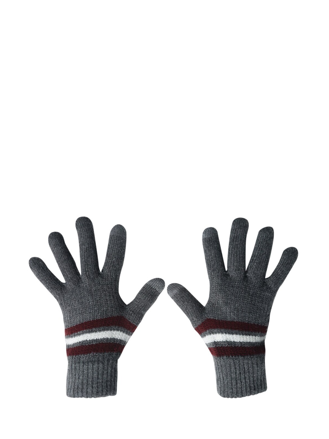 

LOOM LEGACY Men Grey Melange Acrylic Hand Gloves