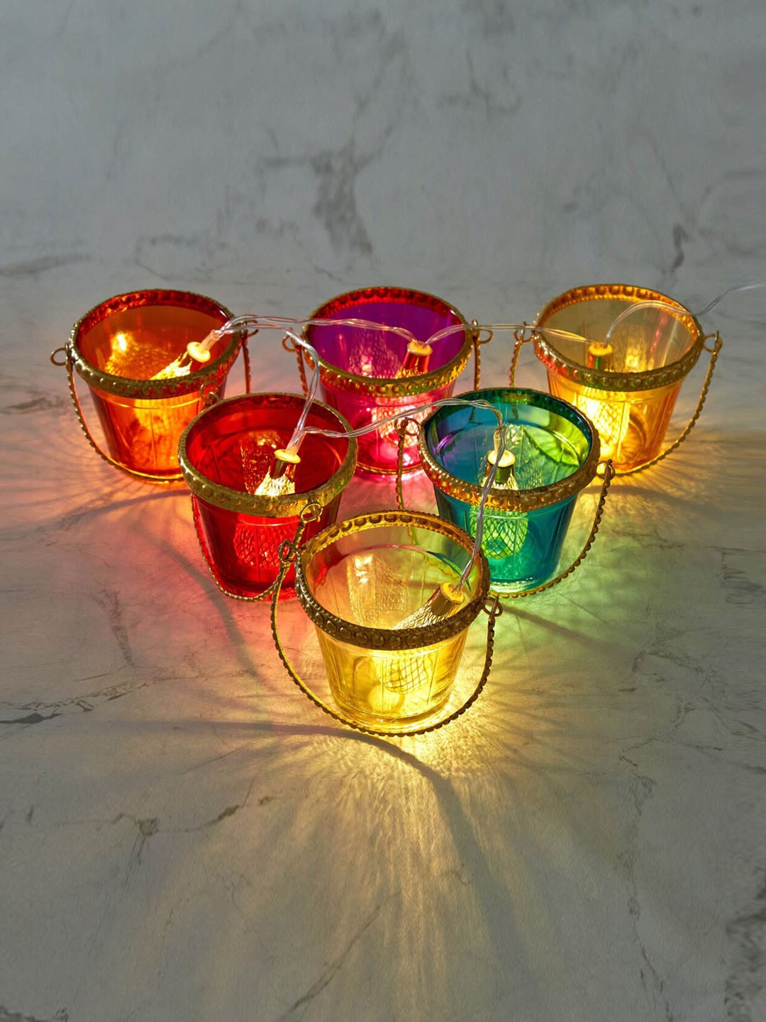 

Home Centre Set of 6 Multicolor Candle Holders, Multi