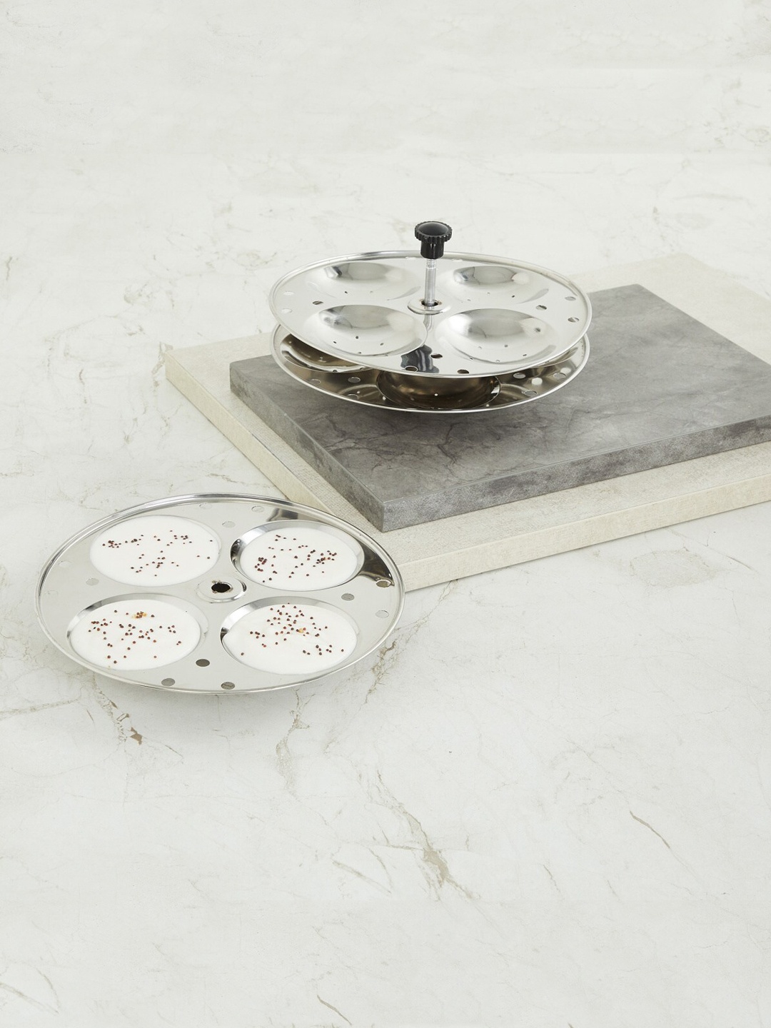 

Home Centre Silver Cookware Stainless Steel Idli Maker with Stand