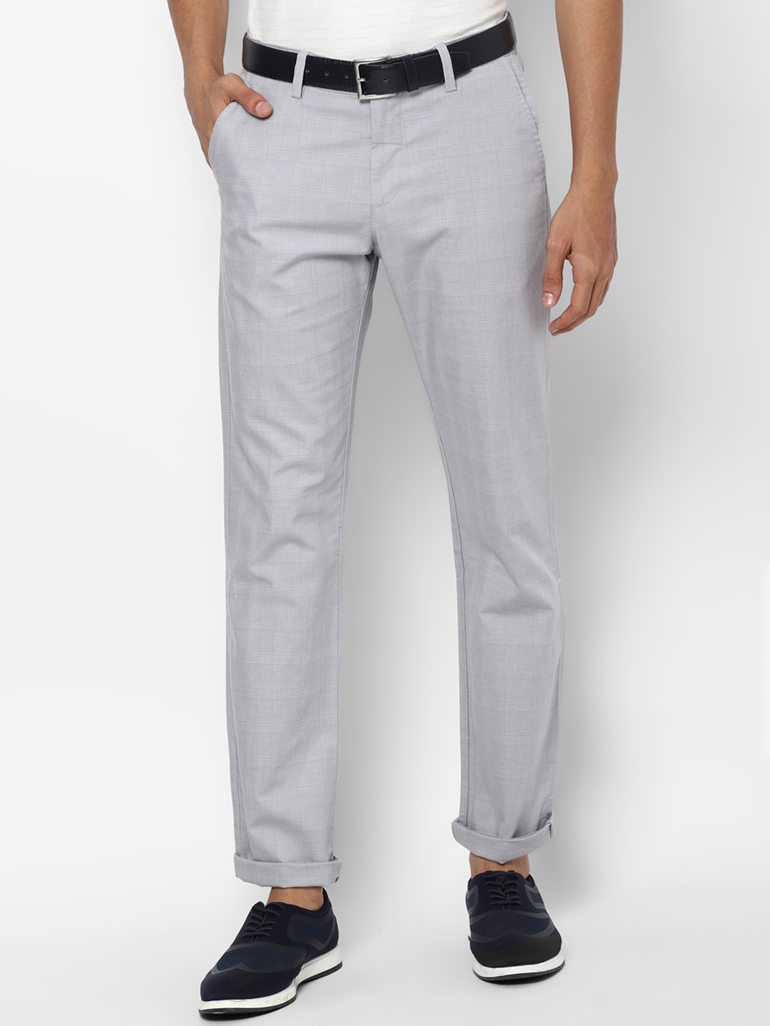 

Allen Solly Men Grey Textured Trousers