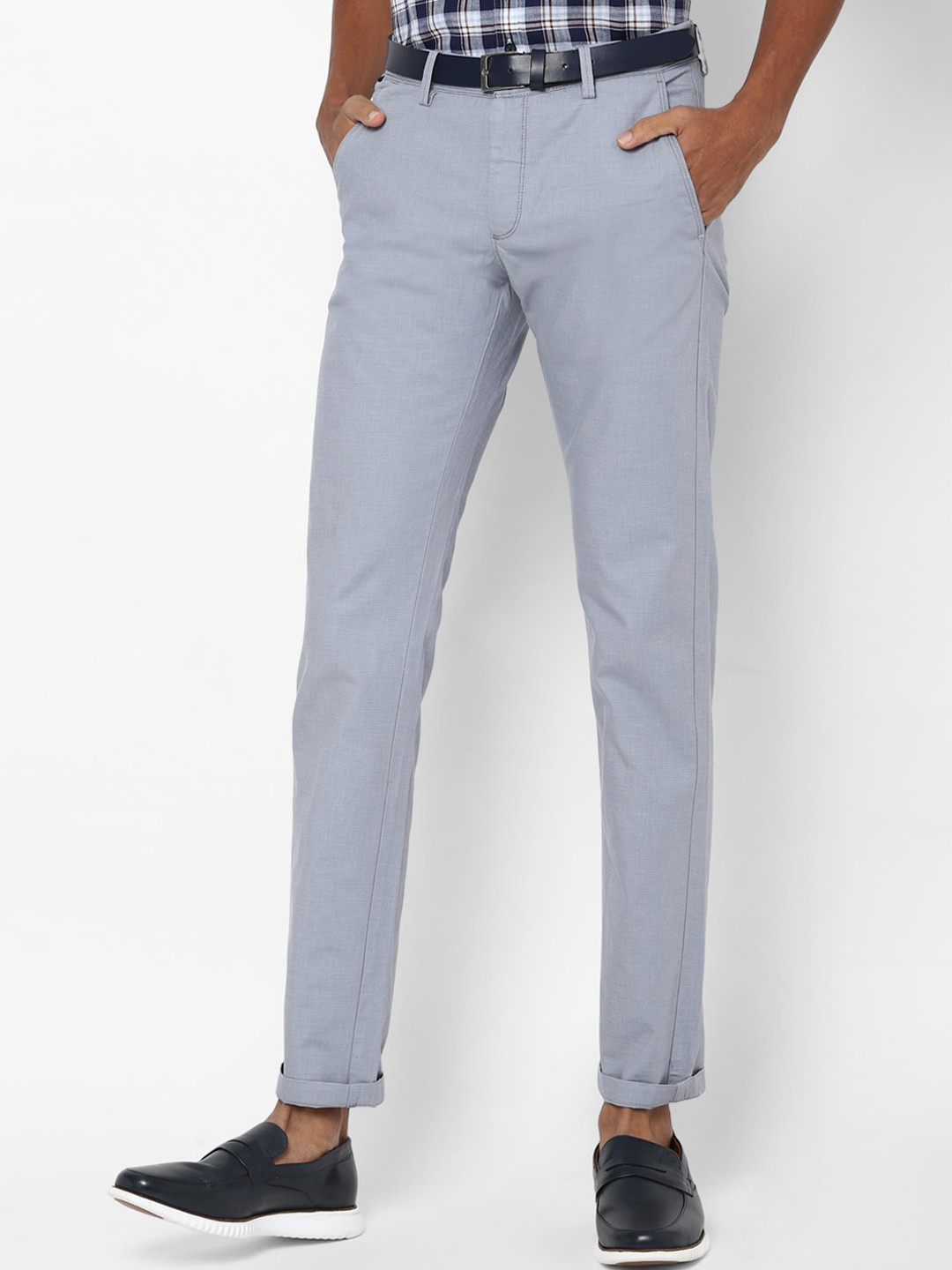 

Allen Solly Men Grey Slim Fit Trousers