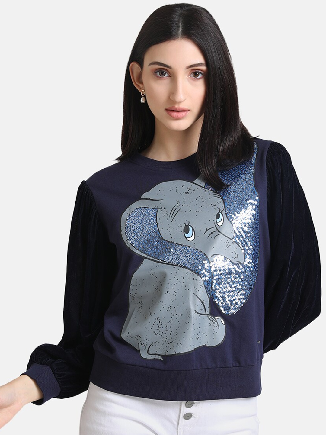 

Kazo Women Blue Printed Sweatshirt