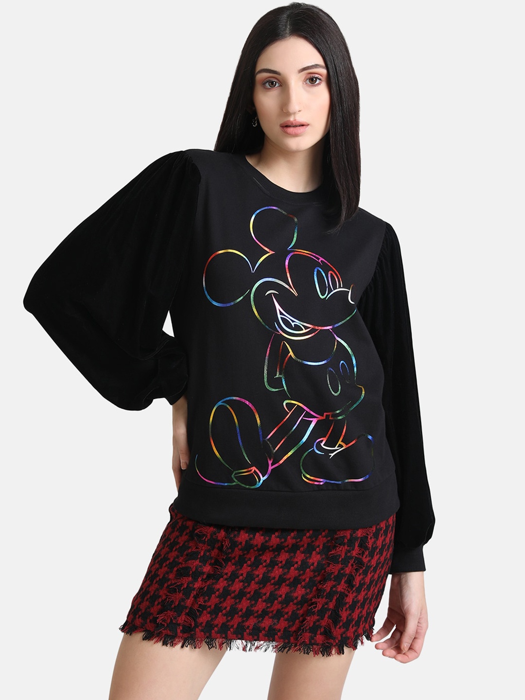 

Kazo Women Black Mickey Mouse Printed Sweatshirt
