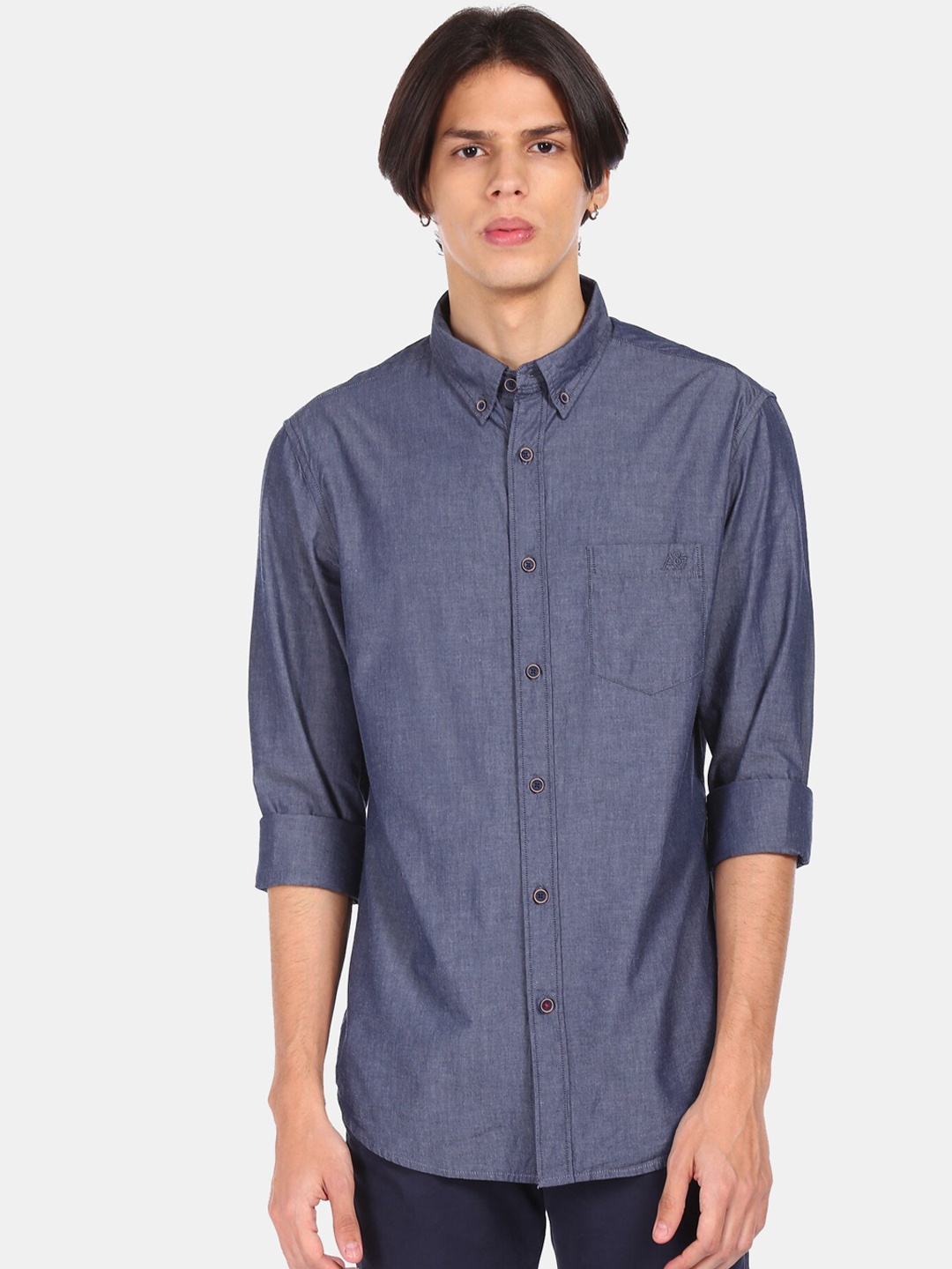 

Aeropostale Men Blue Opaque Casual Shirt