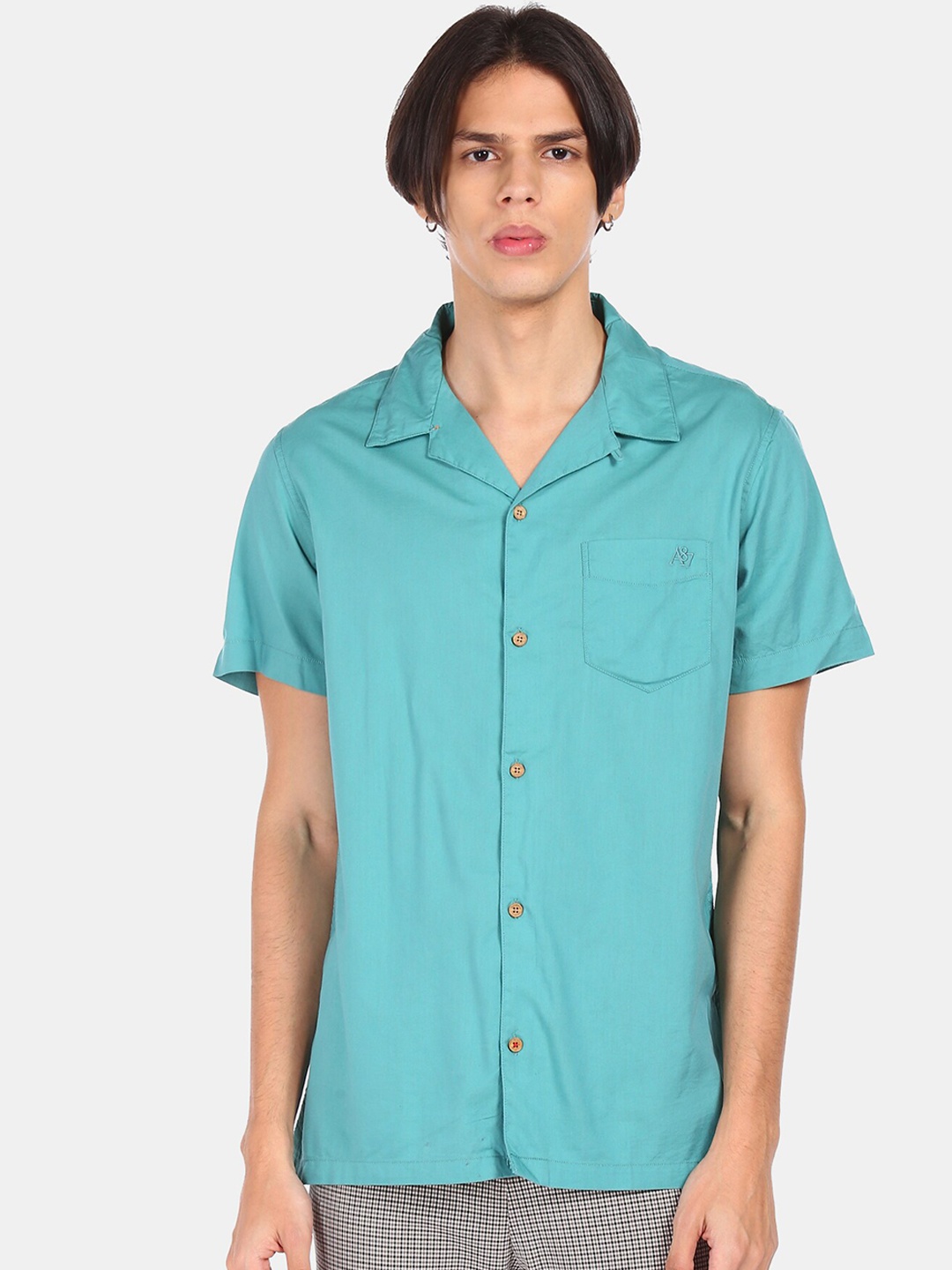 

Aeropostale Men Blue Opaque Casual Shirt