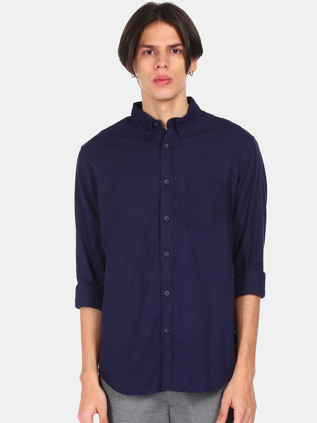 

Aeropostale Men Blue Opaque Casual Shirt
