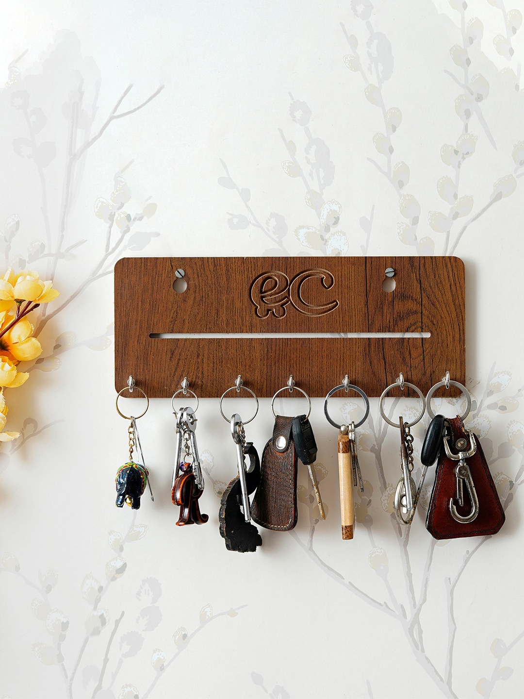 

eCraftIndia Brown Handcrafted Wooden Keyholder