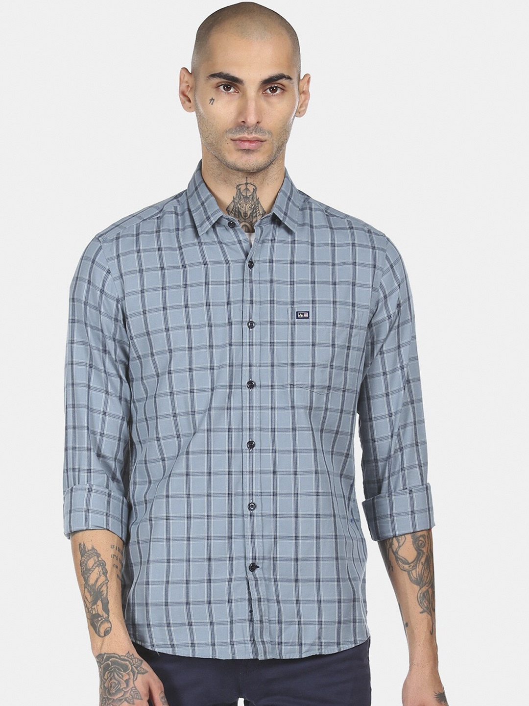 

Arrow Sport Men Grey Opaque Checked Casual Shirt