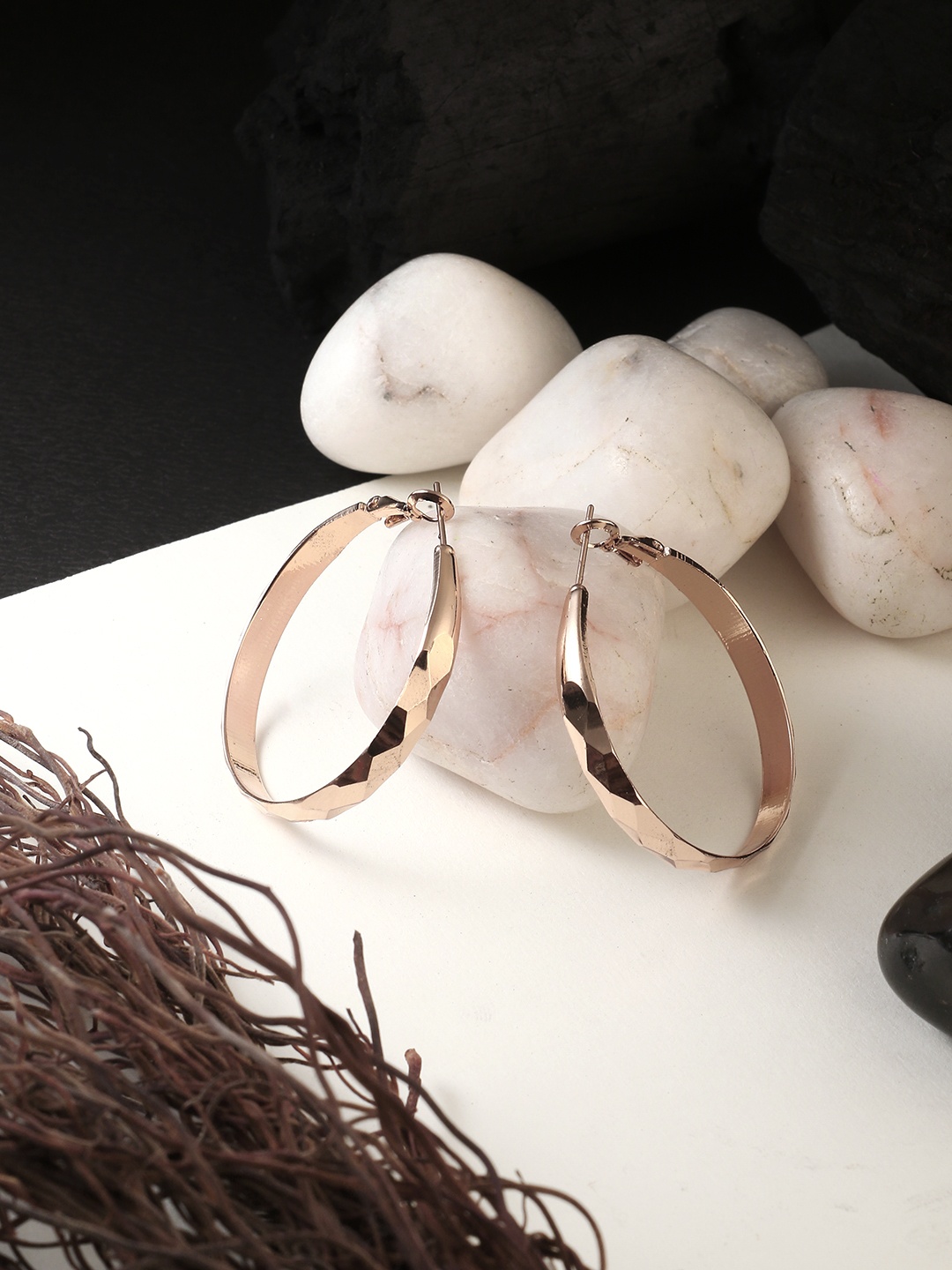 

Adwitiya Collection Gold-Toned Circular Drop Earrings