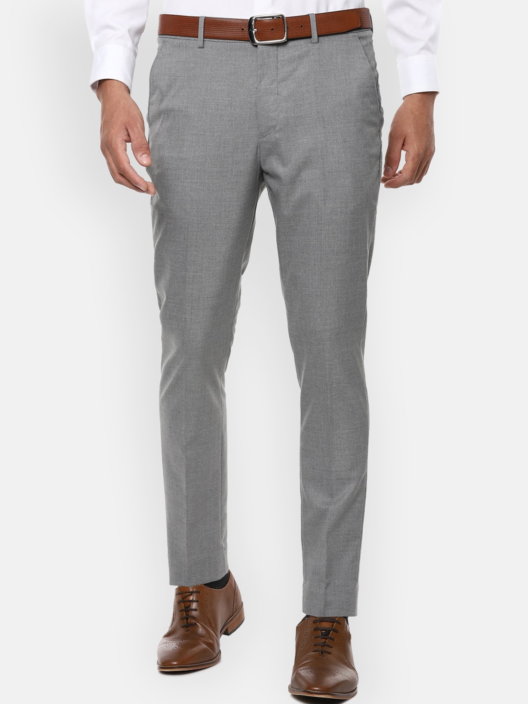 

Louis Philippe Men Grey Formal Trousers