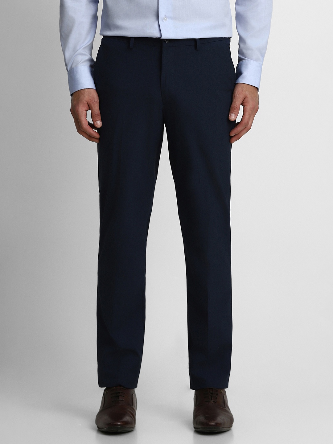 

Louis Philippe Men Navy Blue Slim Fit Formal Trousers