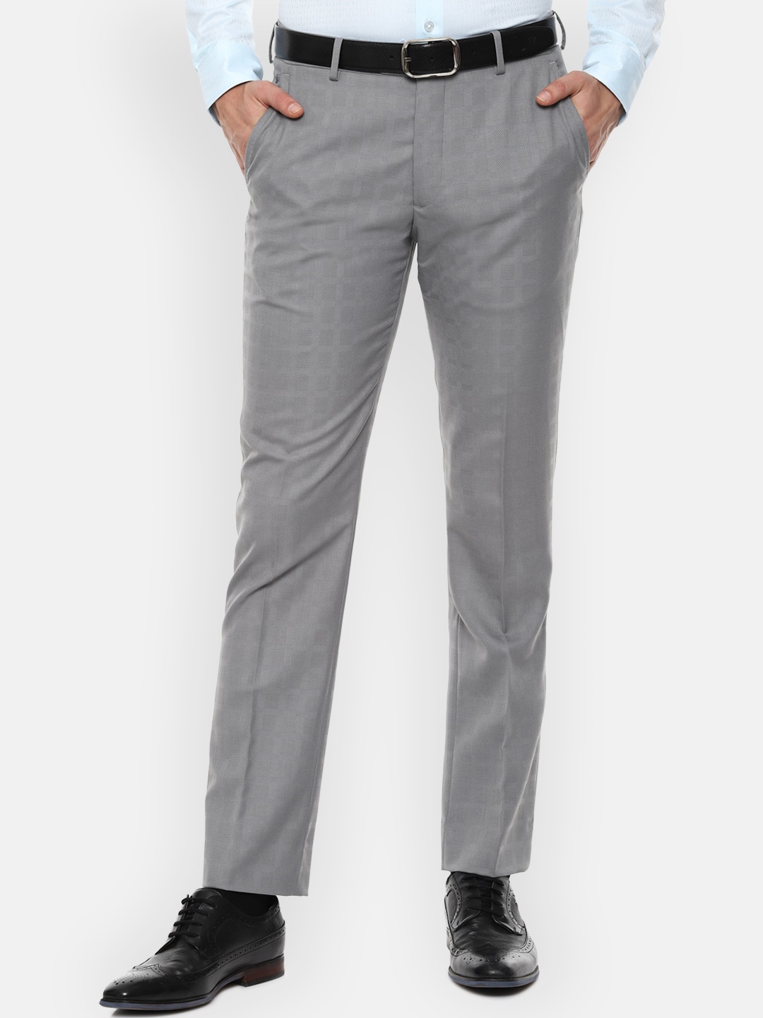 

Louis Philippe Gods & Kings Men Grey Slim Fit Formal Trousers