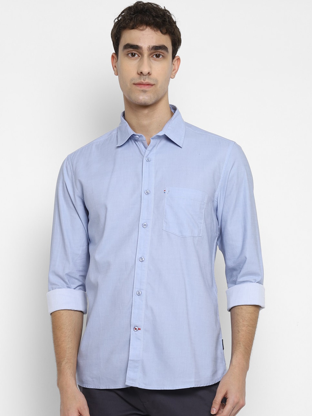 

Red Chief Men Blue Opaque Casual Shirt