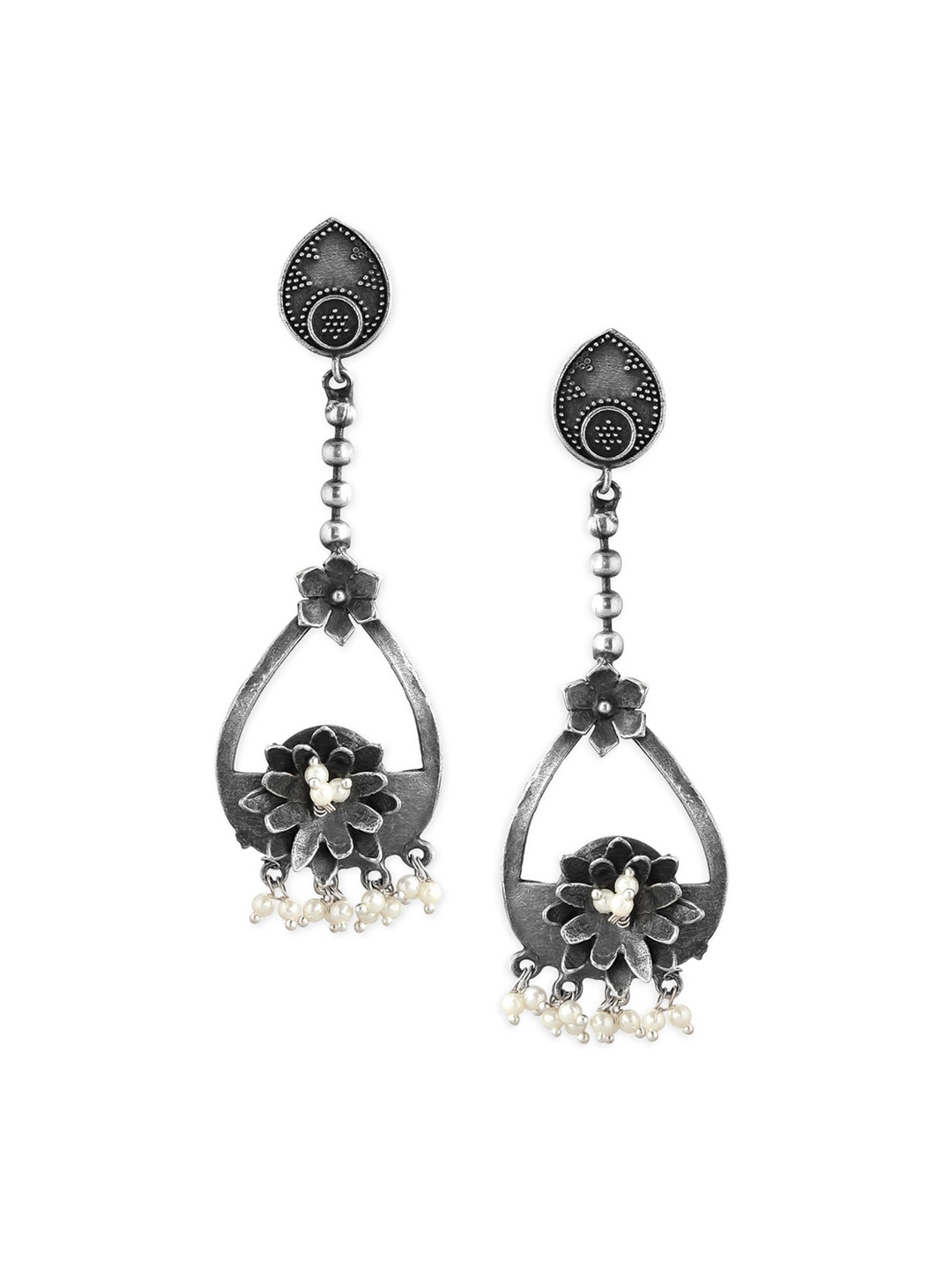 

Anouk Silver-Toned Contemporary Drop Earrings