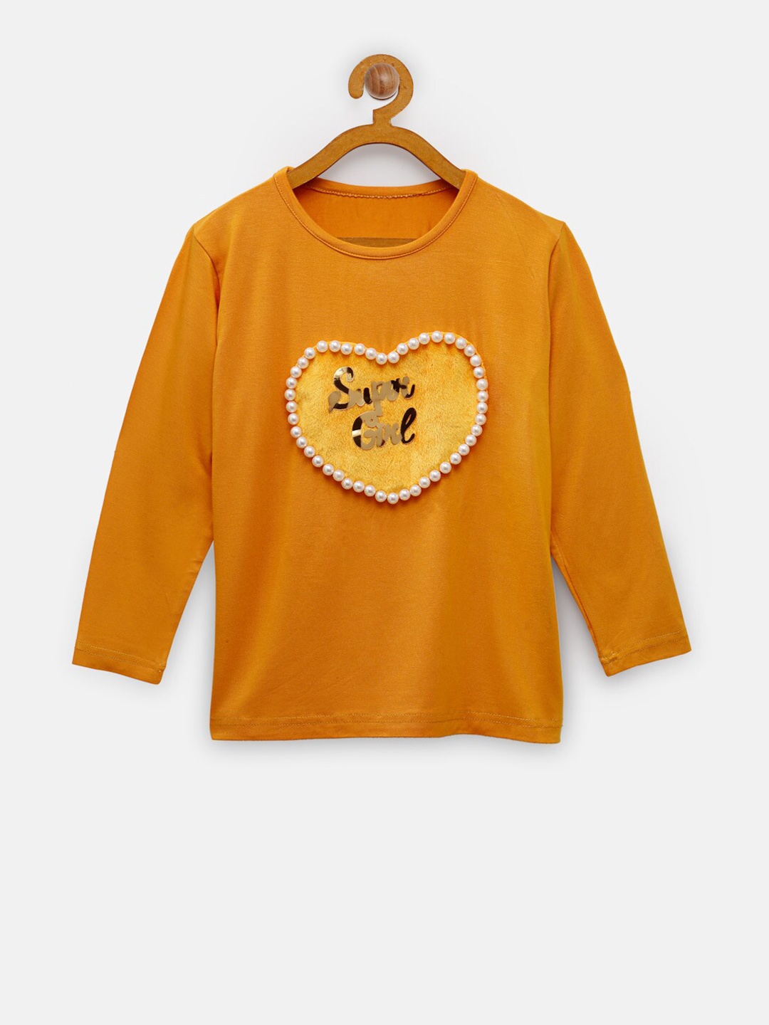 

NYNSH Girls Mustard Yellow Printed T-shirt