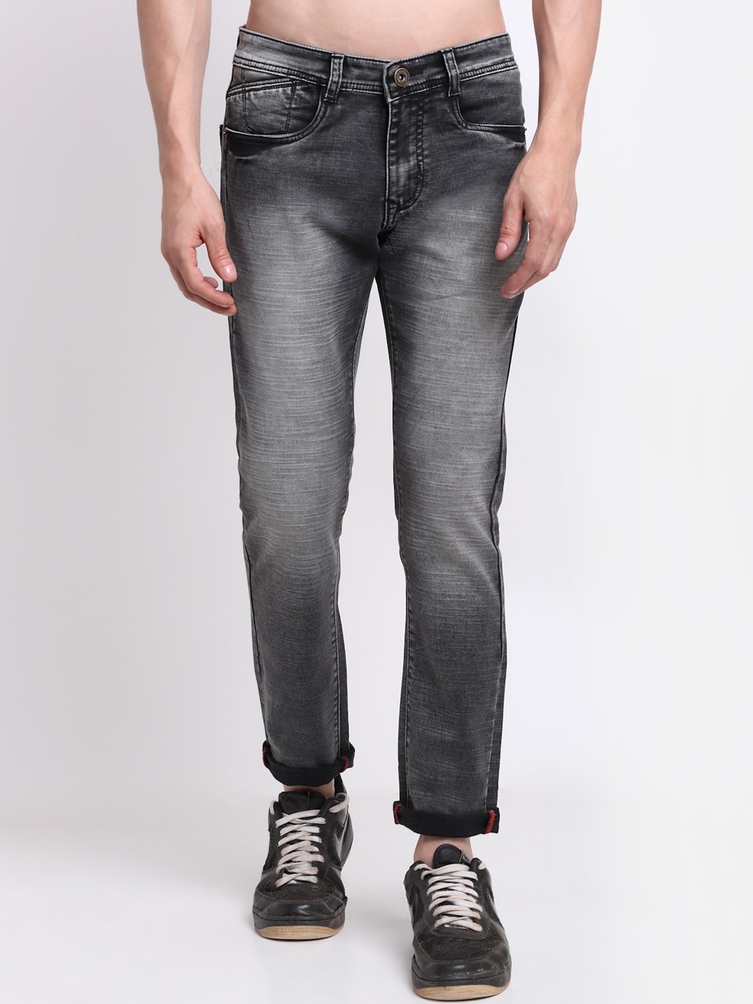 

Rodamo Men Grey Slim Fit Heavy Fade Stretchable Jeans