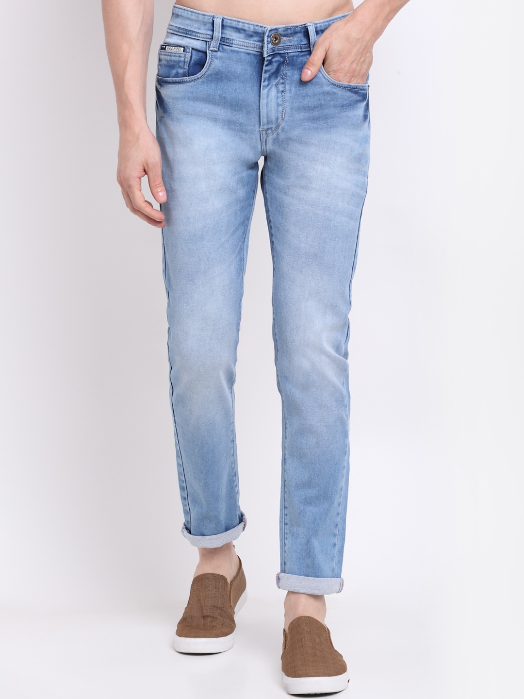 

Rodamo Men Blue Slim Fit Heavy Fade Stretchable Jeans
