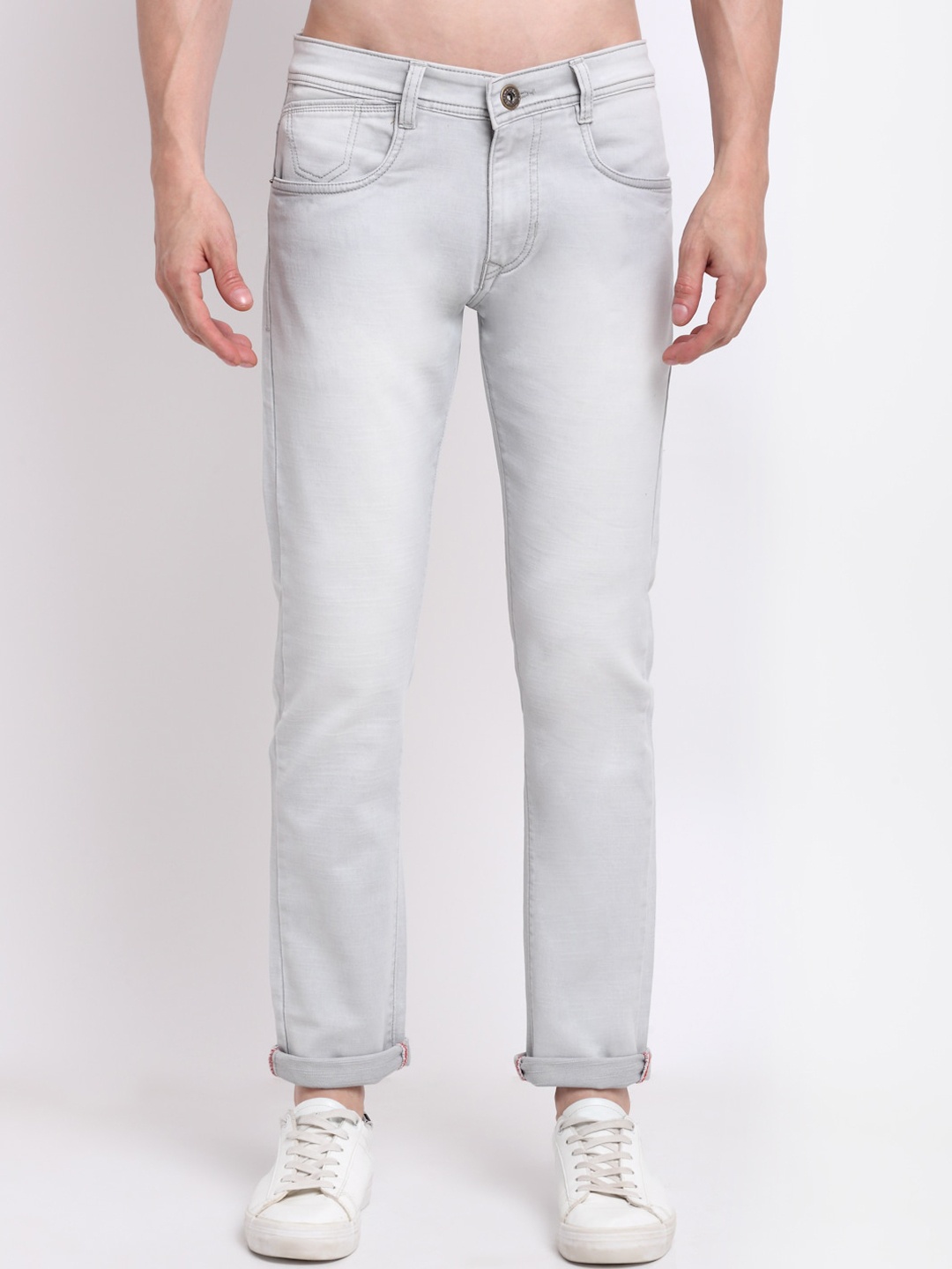 

Rodamo Men Grey Slim Fit Heavy Fade Stretchable Jeans