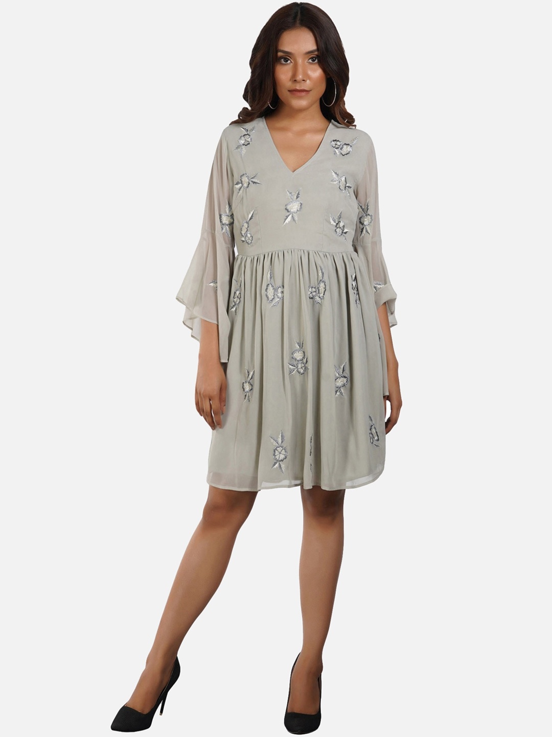 

ATTIC SALT Grey Georgette Dress