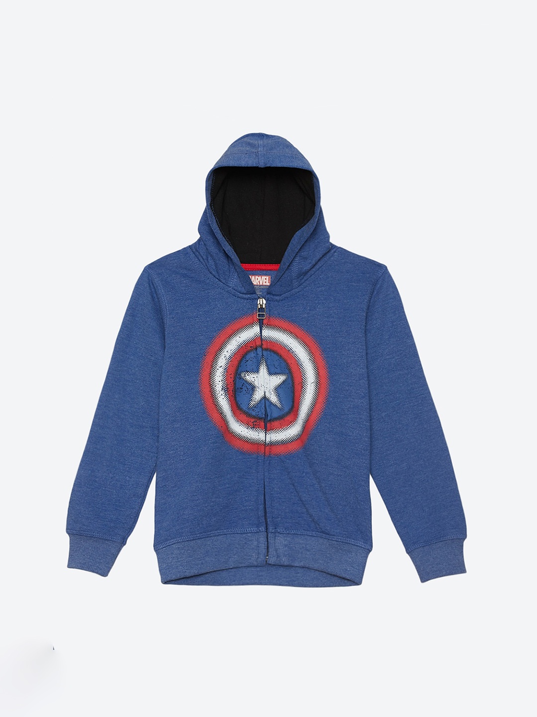 

Kids Ville Boys Blue Avengers Printed Hooded Sweatshirt