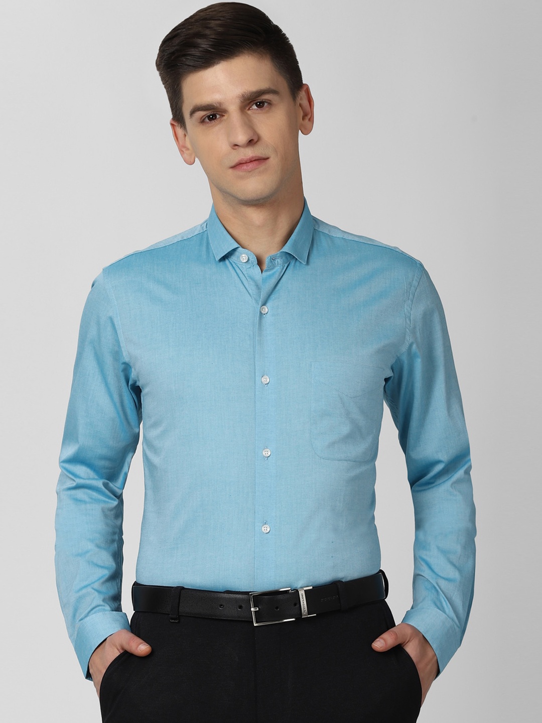 

Peter England Men Blue Slim Fit Opaque Formal Shirt