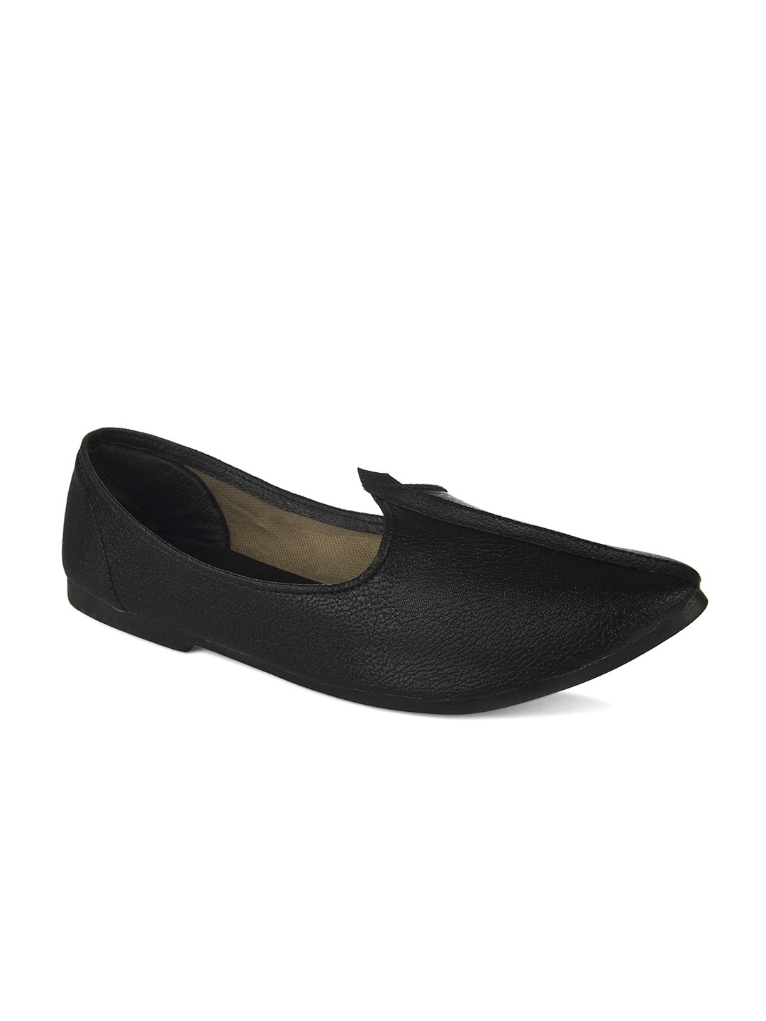 

Hulya Men Black Woven Design Leather Mojaris