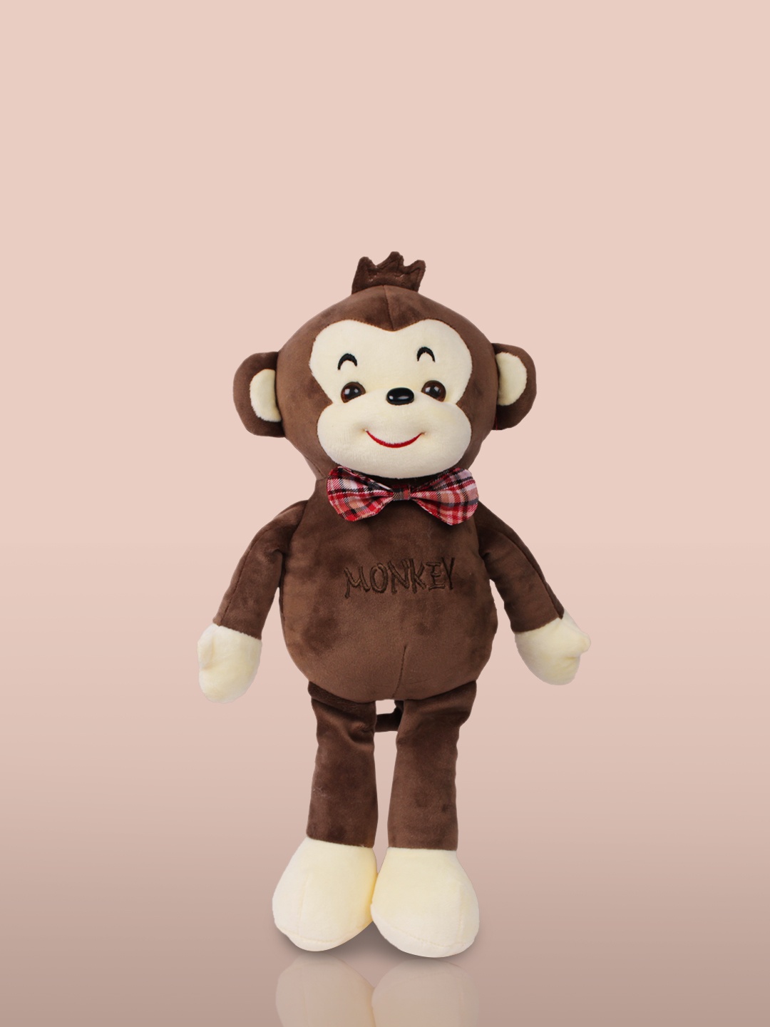 

DukieKooky Kids Brown & Cream Monkey With Bow Tie Soft Toy