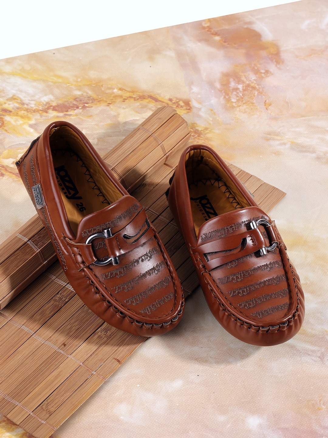 

Jazzy Juniors Boys Tan Printed Loafers