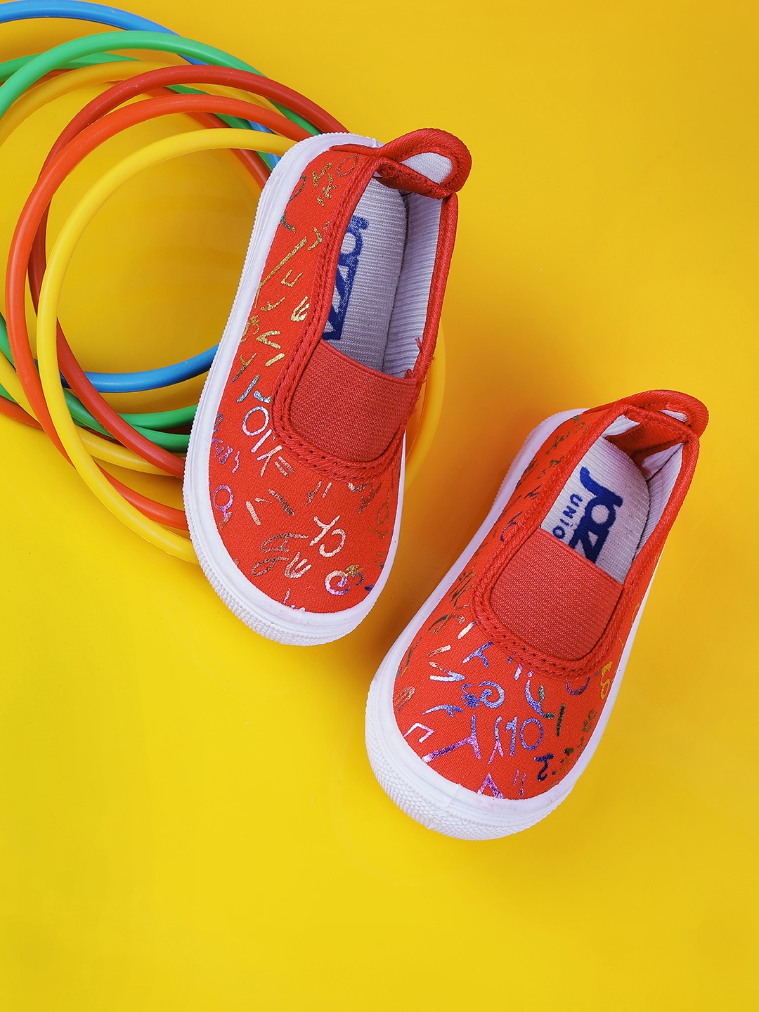 

Jazzy Juniors Girls Red Printed Slip-On Sneakers
