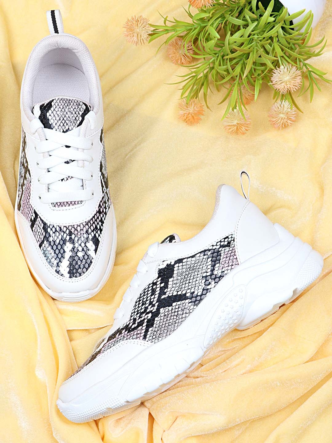 

Shoetopia Women White Walking Non-Marking Shoes