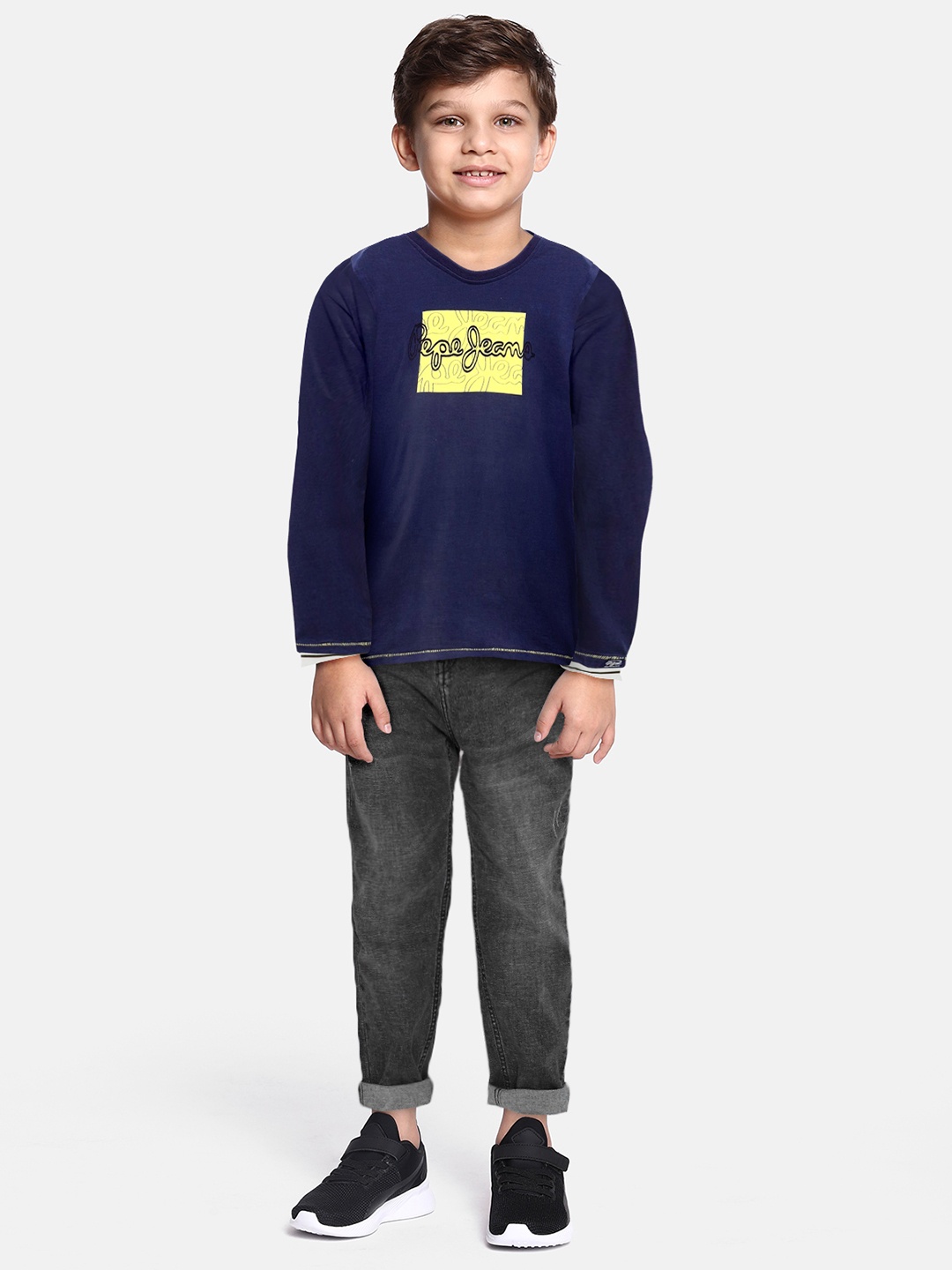 

Pepe Jeans Boys Navy Blue Printed T-shirt
