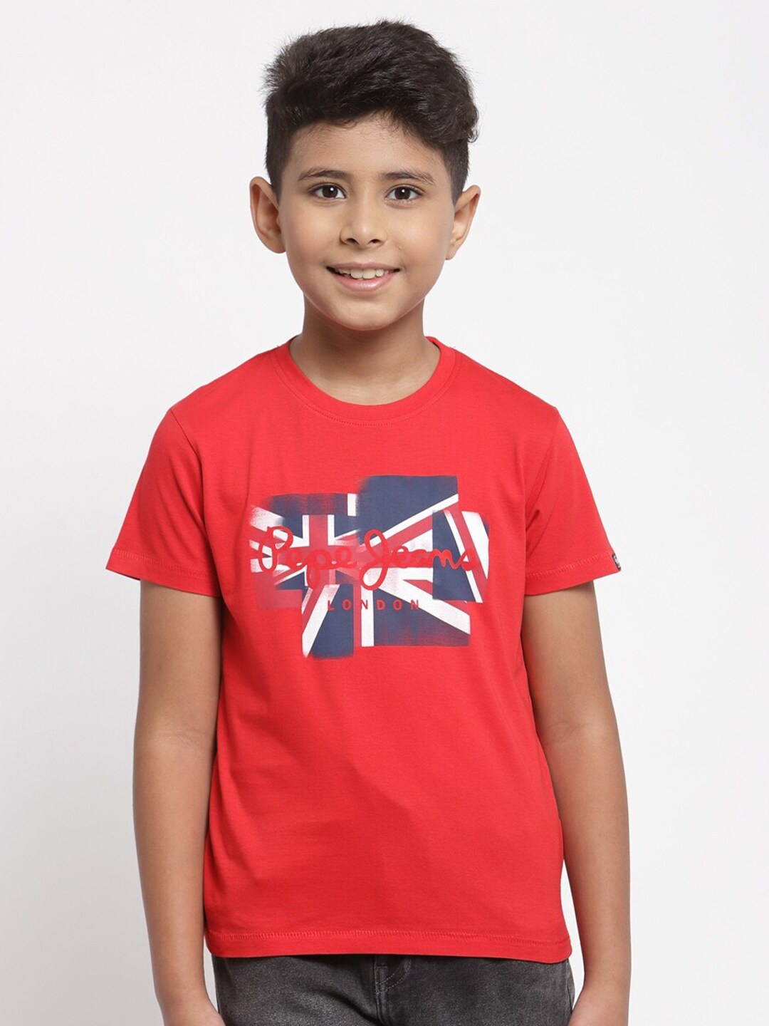 

Pepe Jeans Boys Red & Blue Printed T-shirt