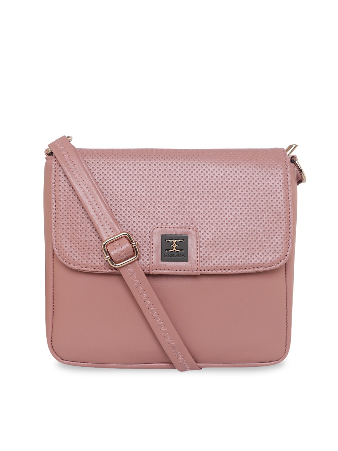 

ESBEDA Pink Geometric Textured PU Structured Sling Bag