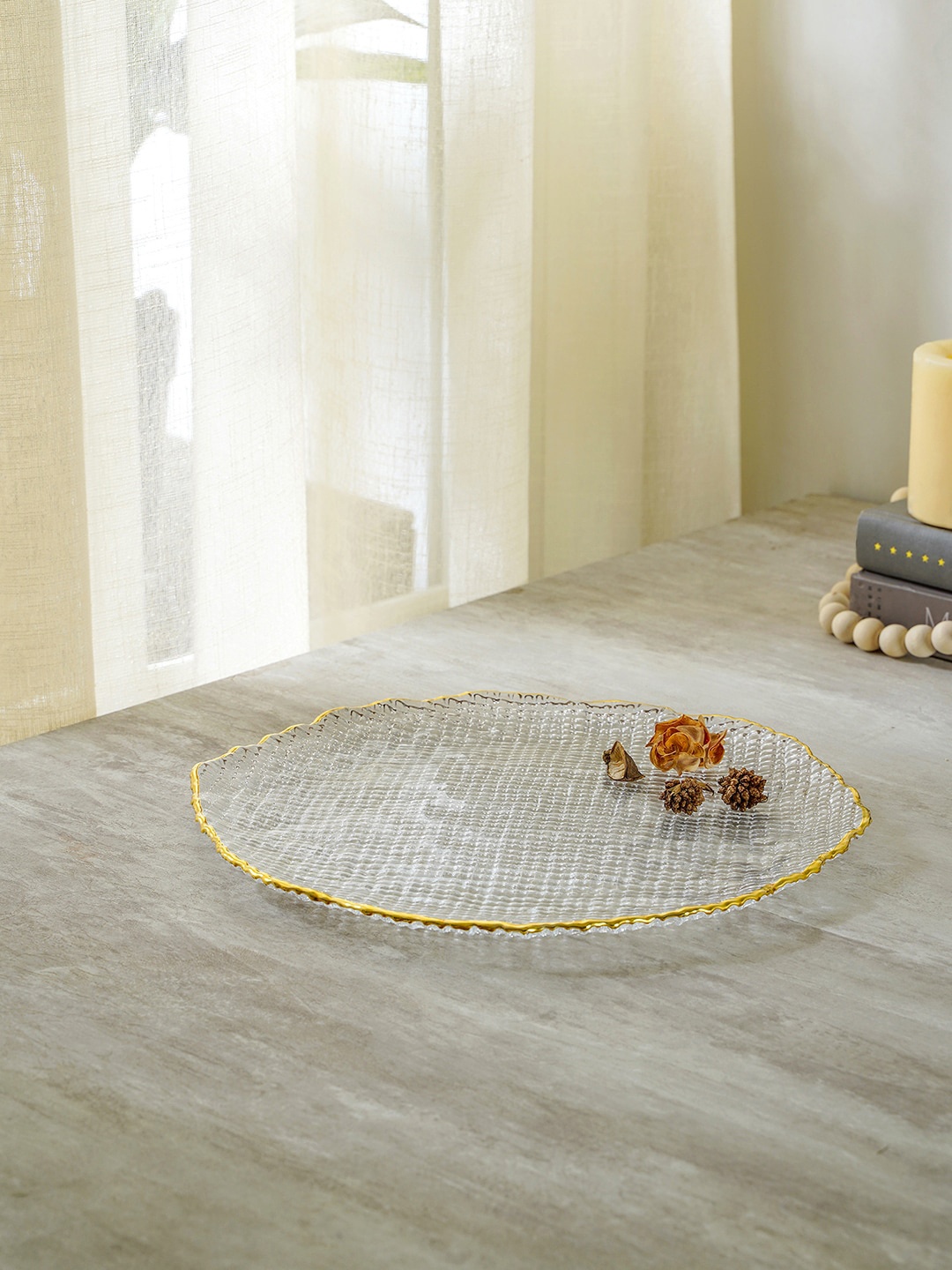 

Pure Home and Living Transparent Single Clear Halo Dinner Plate
