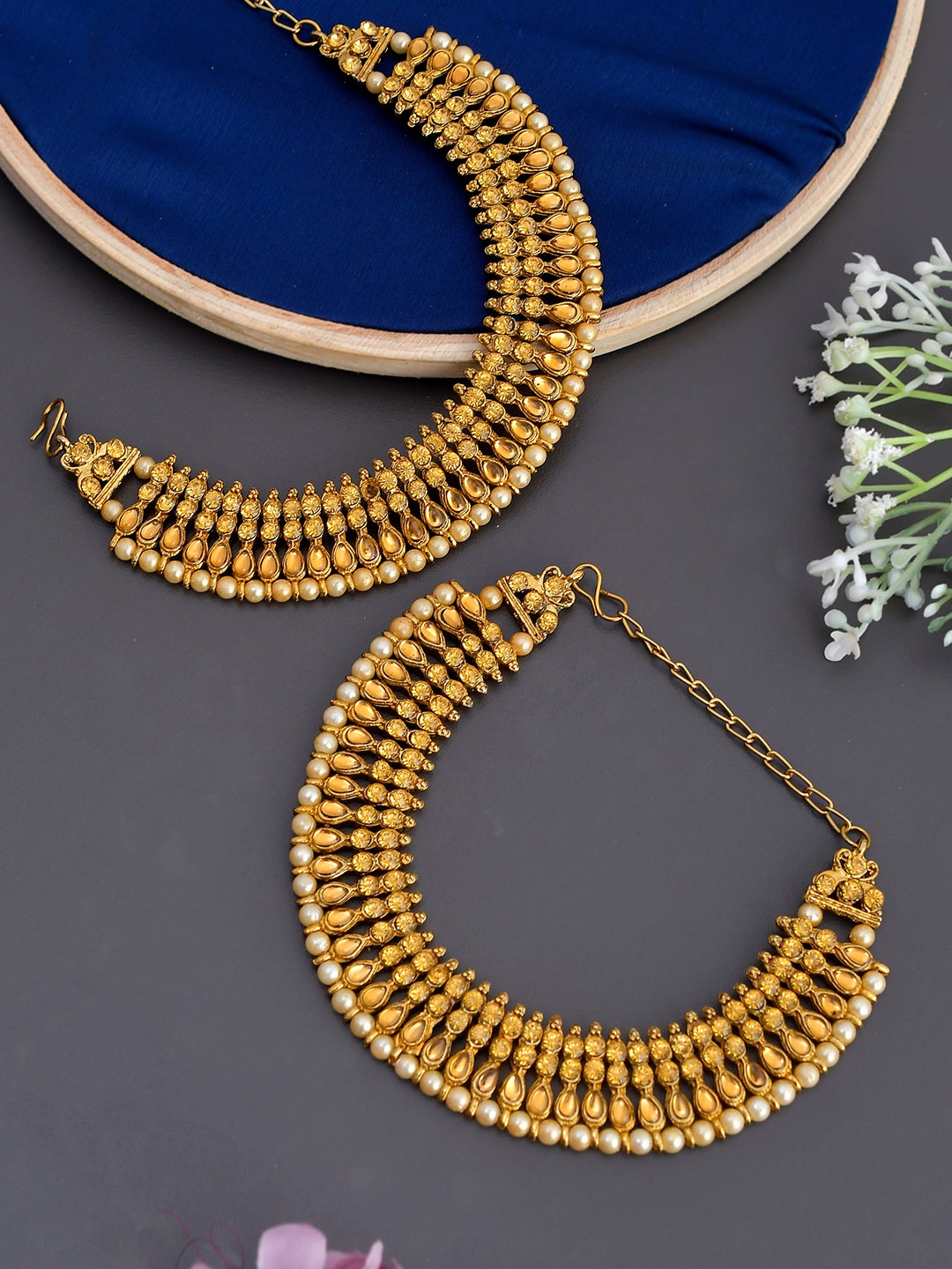 

Silvermerc Designs Gold-Plated Urvashi Kundan Anklet