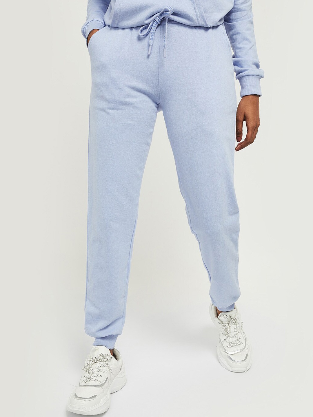 

max Women Blue Solid Regular Fit Joggers