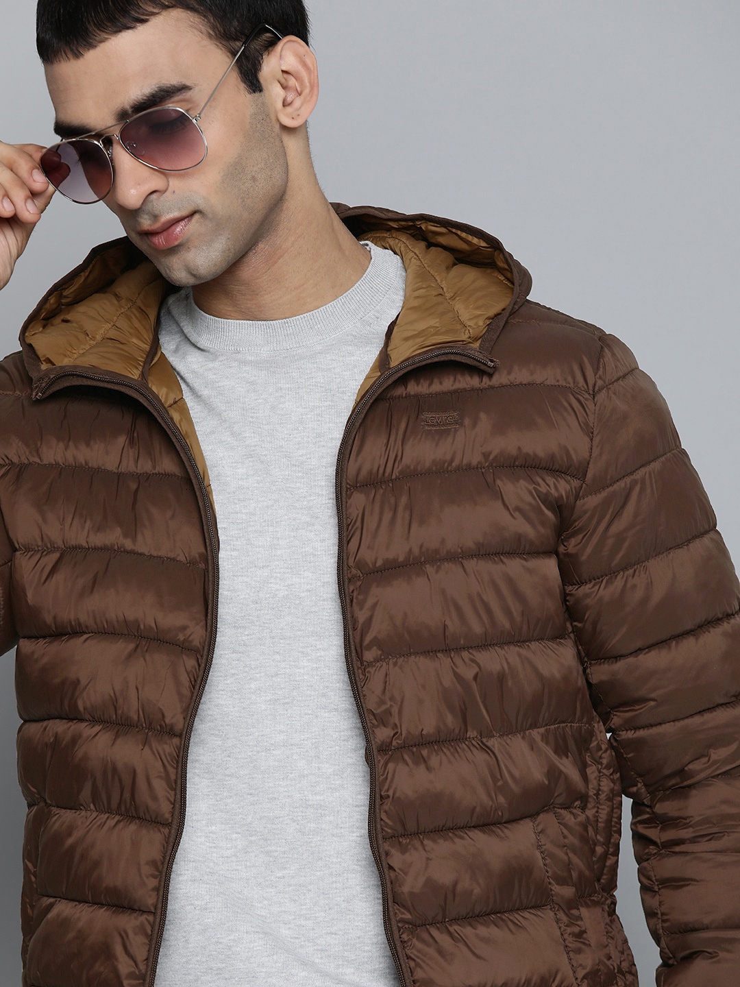 

Levis Men Brown Puffer Packable Jacket