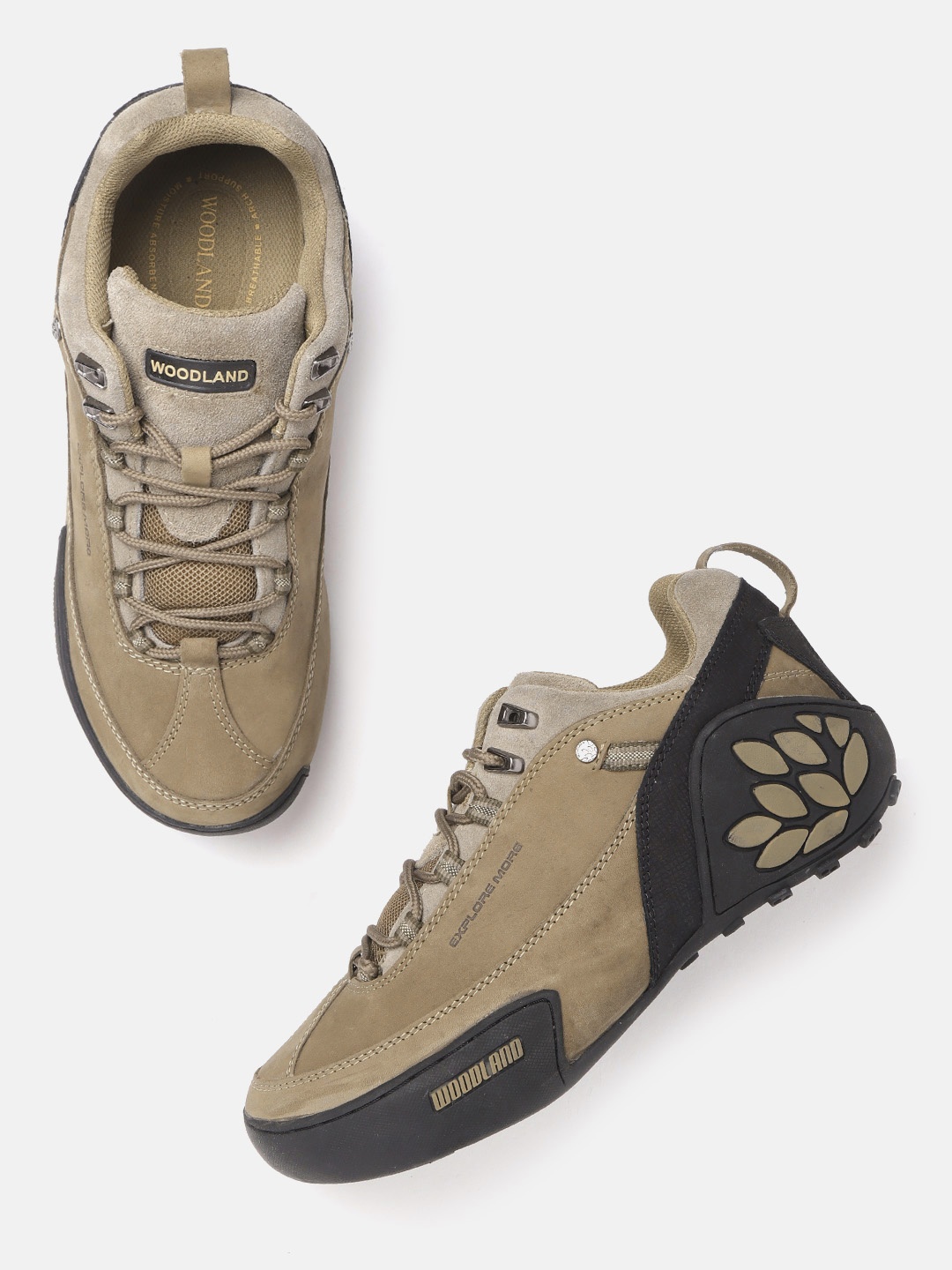 

Woodland Men Olive Green Solid Sneakers