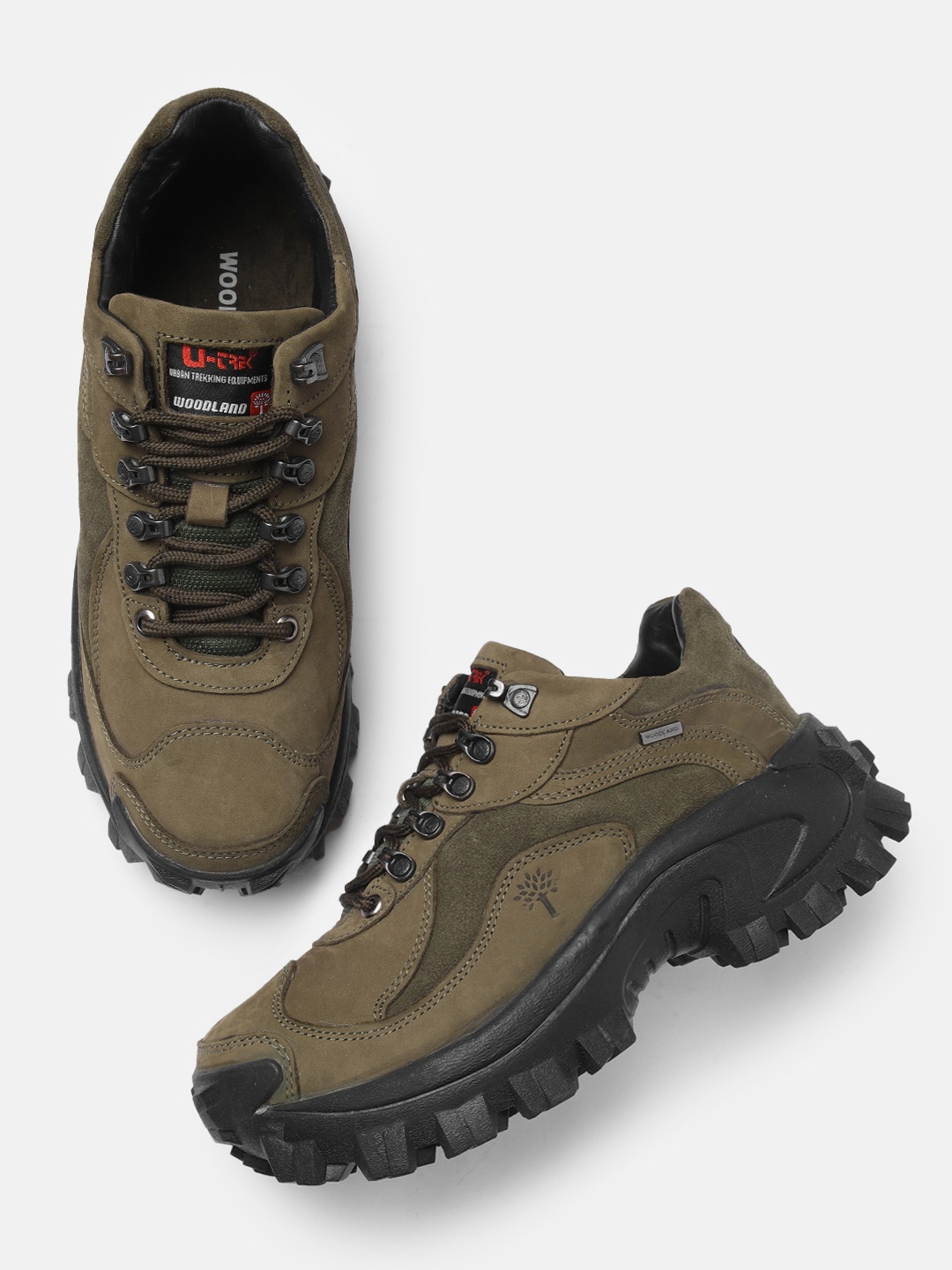 

Woodland Men Suede Trekking Shoes, Olive